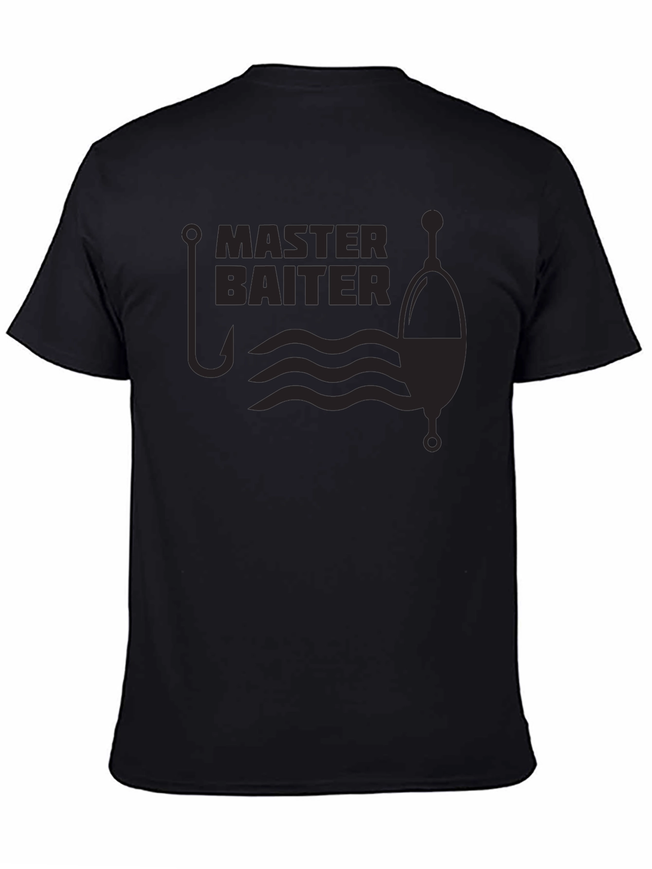 Black Master Baiter Fishing T-Shirt - Funny Angler Tee view 4