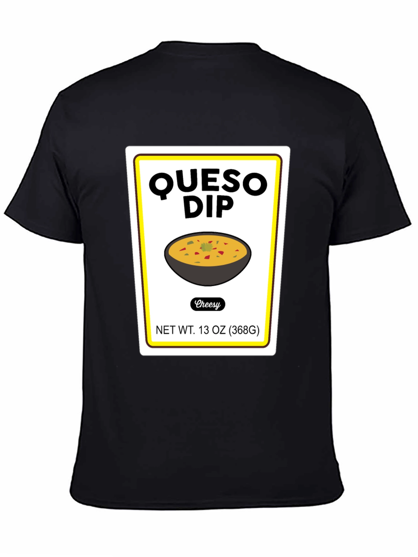 Black Queso Dip T-Shirt - Humorous Foodie Tee view 4