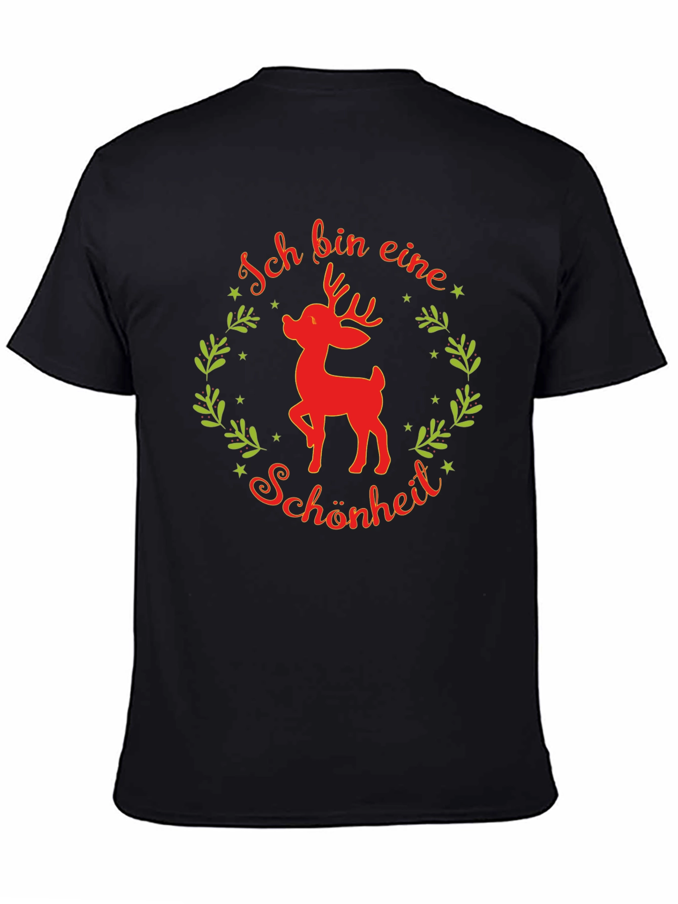Black Festive Reindeer T-Shirt - Ich Bin Eine Schönheit view 4