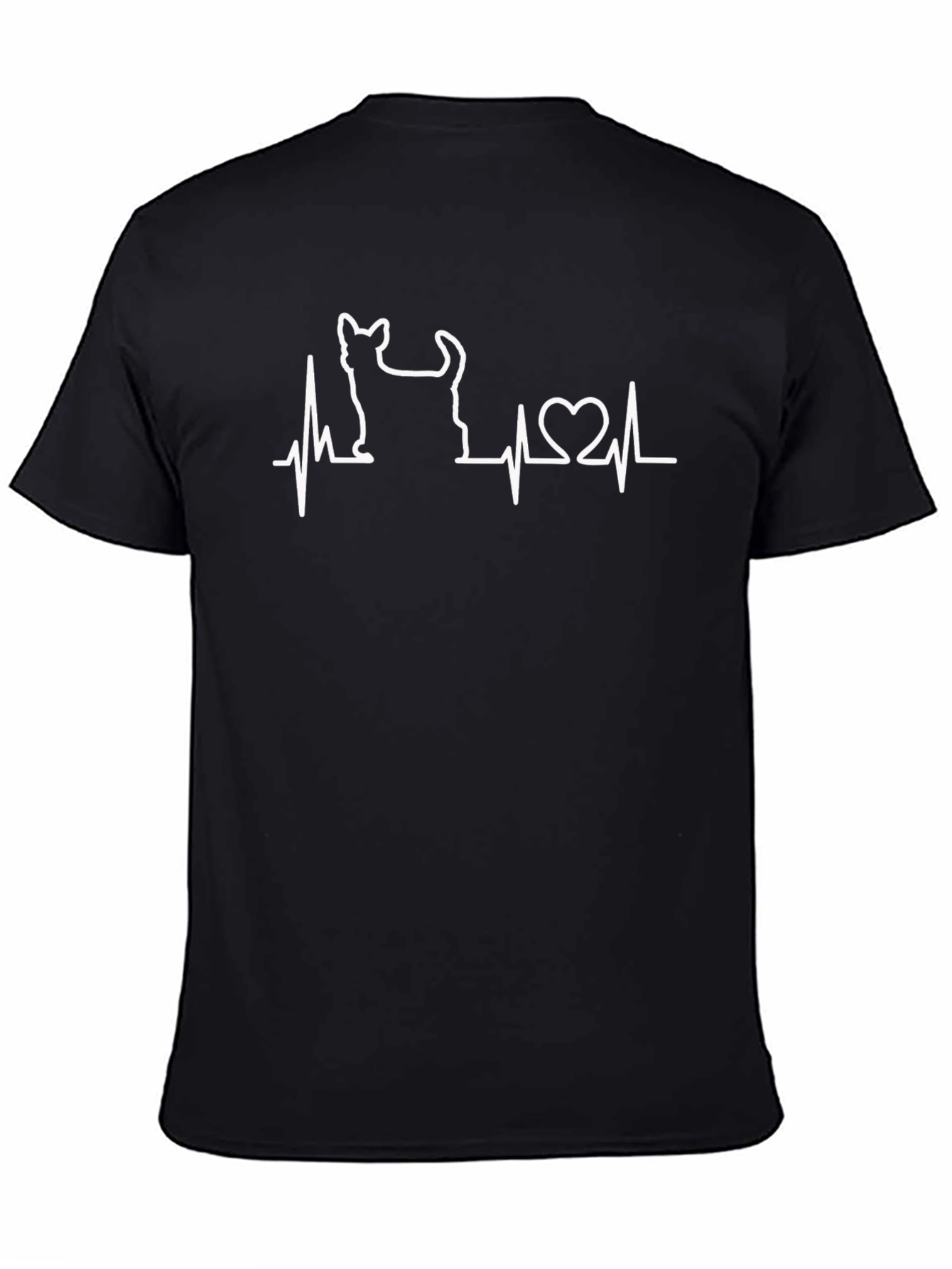 Black Cat Lover's Heartbeat T-Shirt view 4
