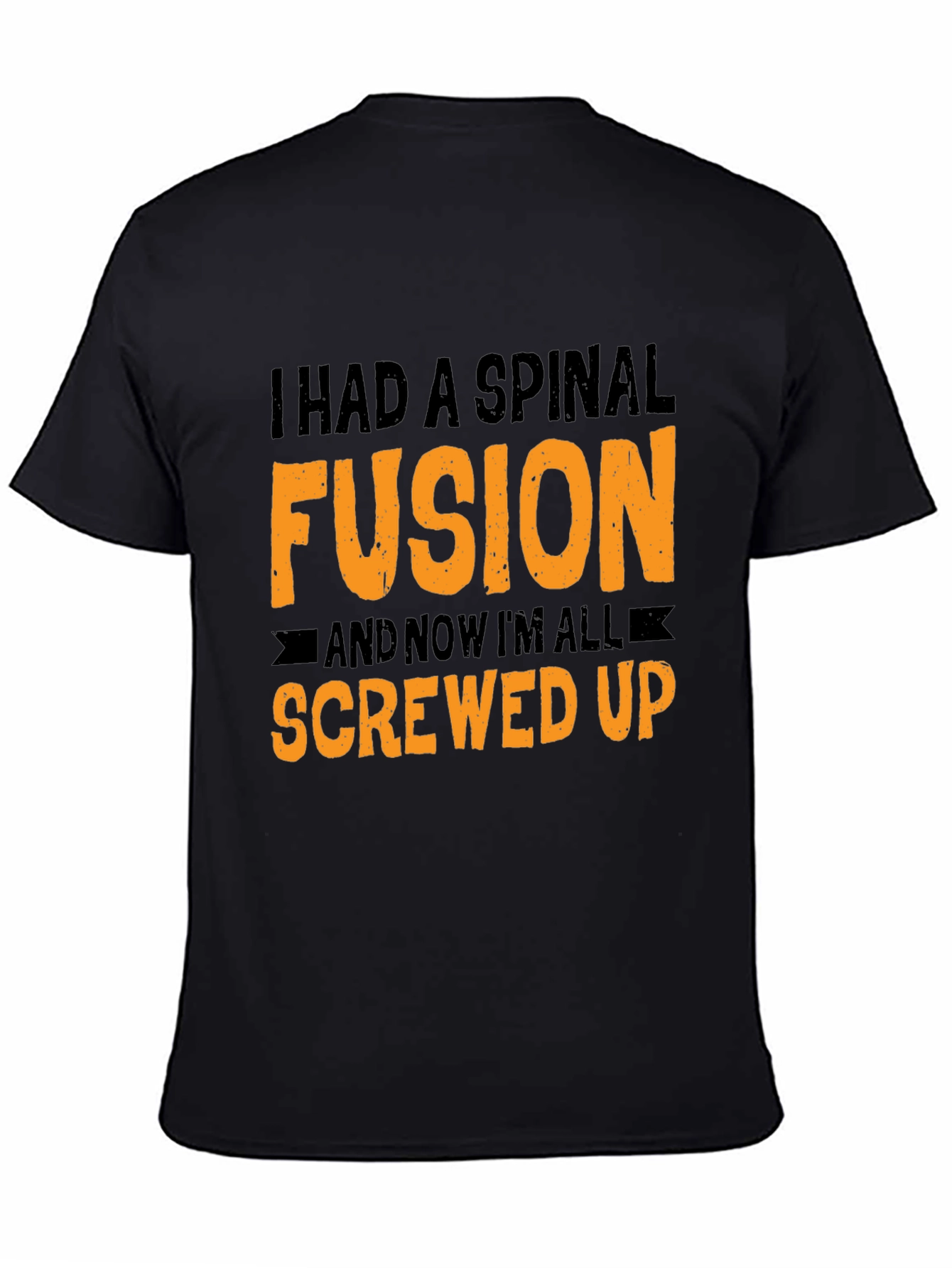 Black Spinal Fusion Graphic Tee - Funny Screw Up Humor view 4