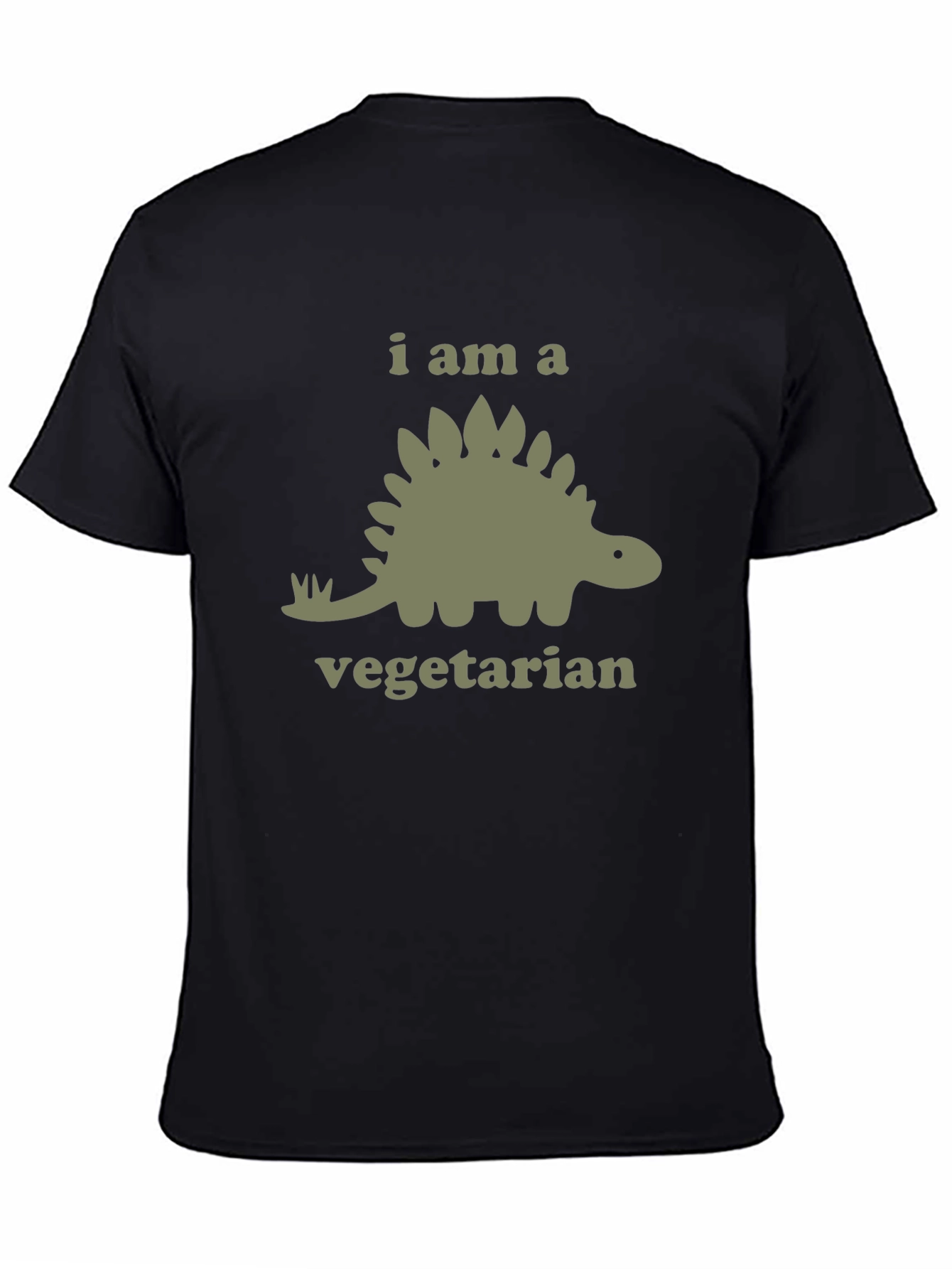 Black Vegetarian Dinosaur Graphic T-Shirt view 4