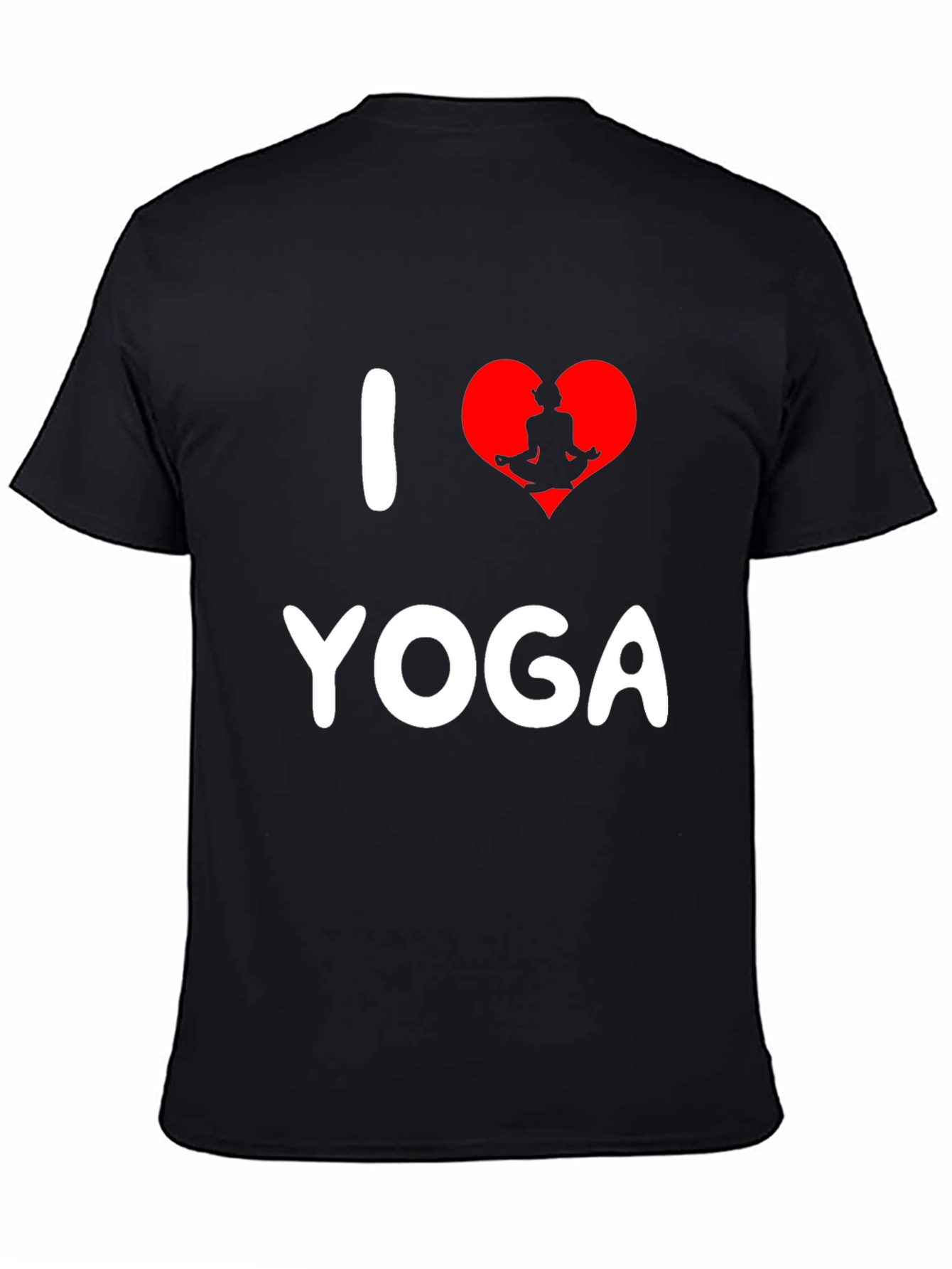 Black I Love Yoga T-Shirt - Stylish Cotton Tee view 4