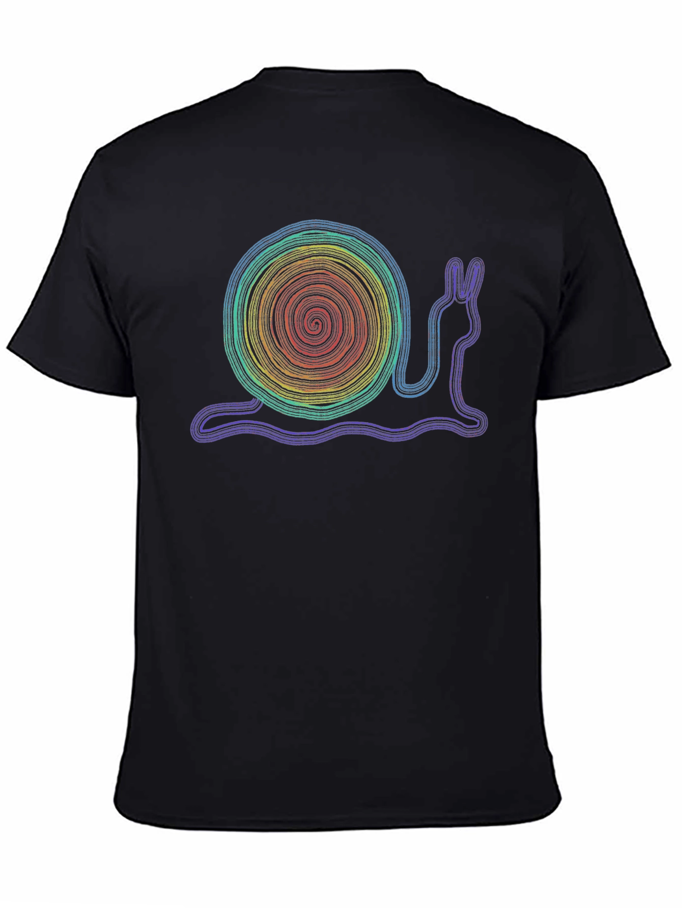Black Rainbow Snail Graphic T-Shirt - Unique Design view 4