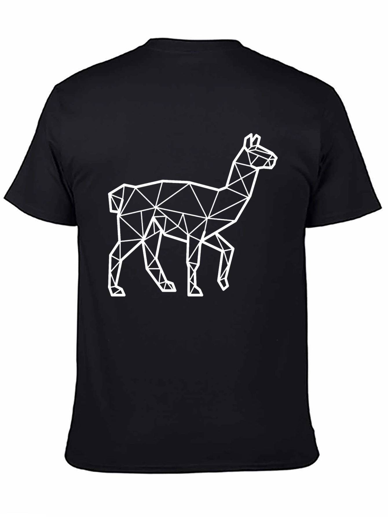 Black Geometric Llama T-Shirt - Modern Style view 4