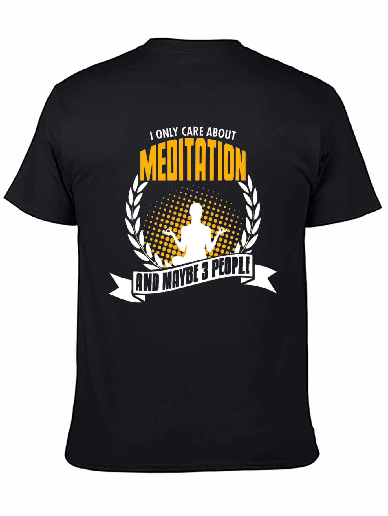 Black Meditation Graphic T-Shirt - I Only Care About Meditation view 4