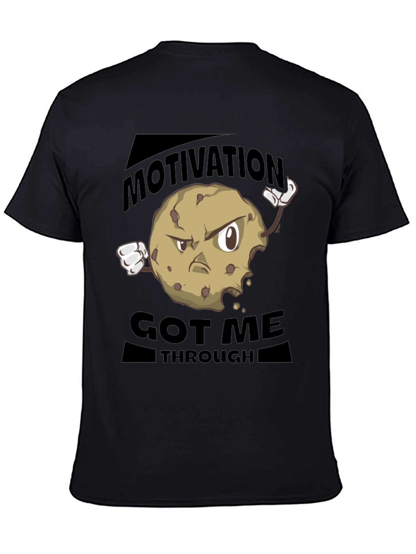 Black Motivational Cookie T-Shirt - Get Through Anything! view 4