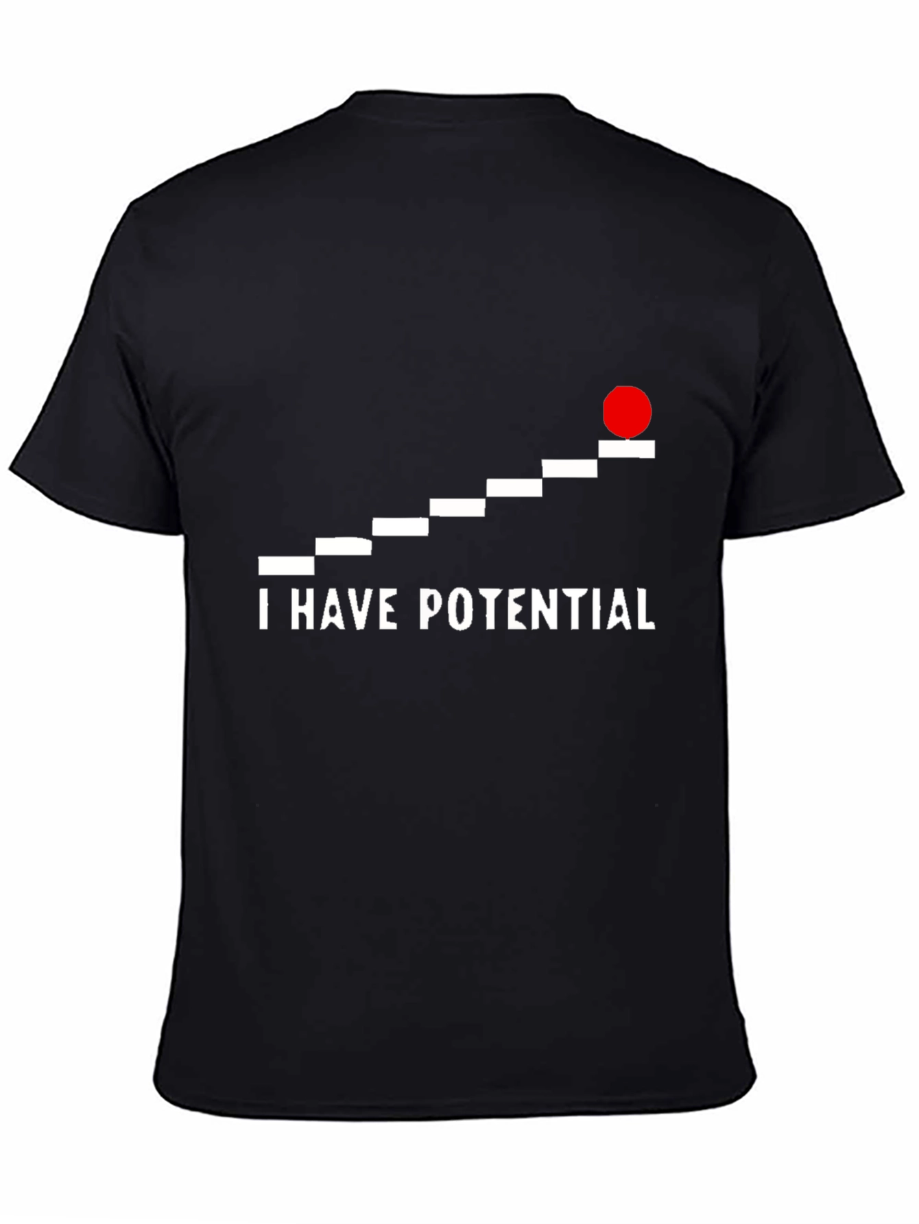 Black I Have Potential Graphic Tee - Black Crew Neck view 4