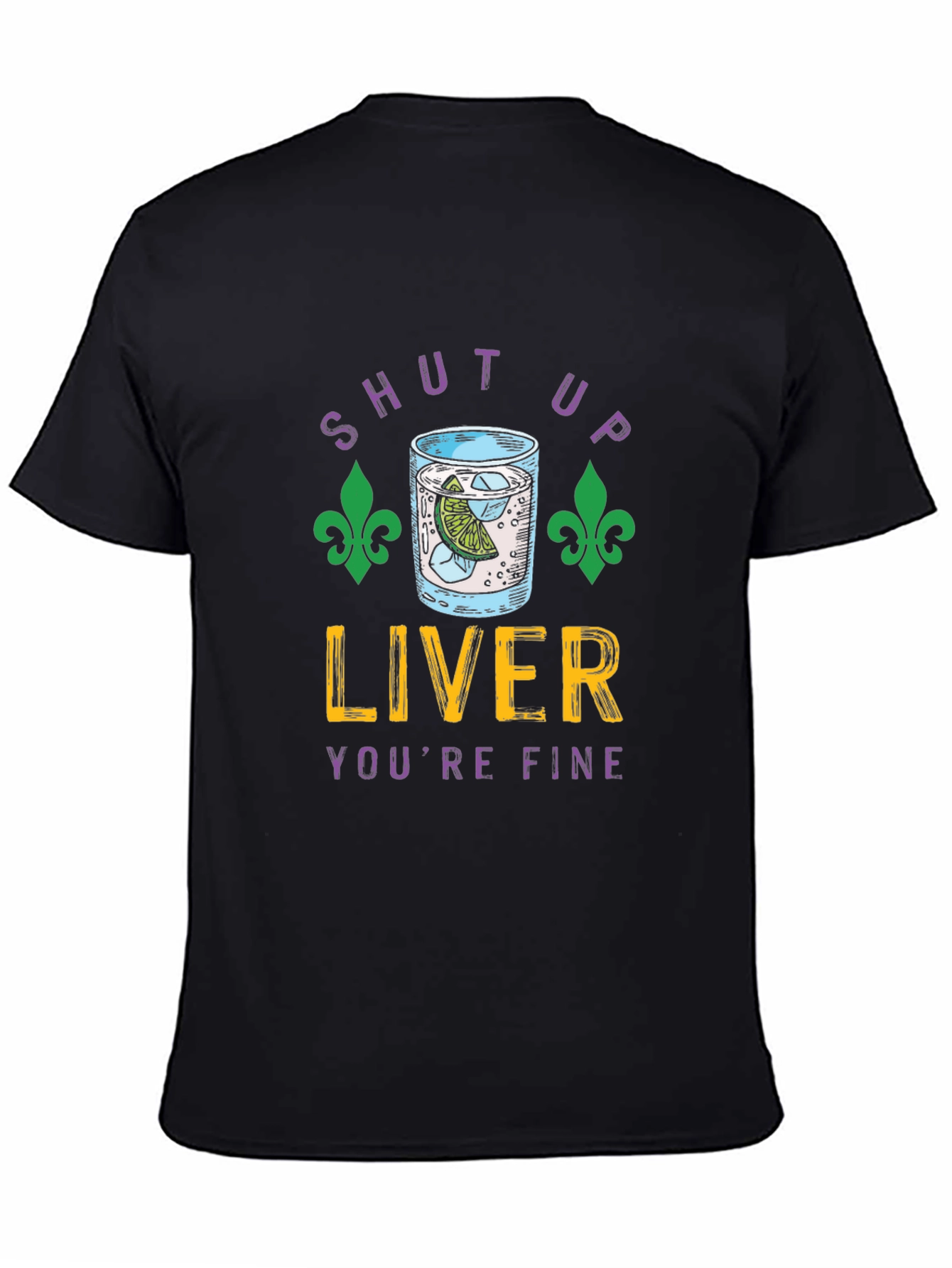 Black Shut Up Liver Funny Party T-Shirt view 4