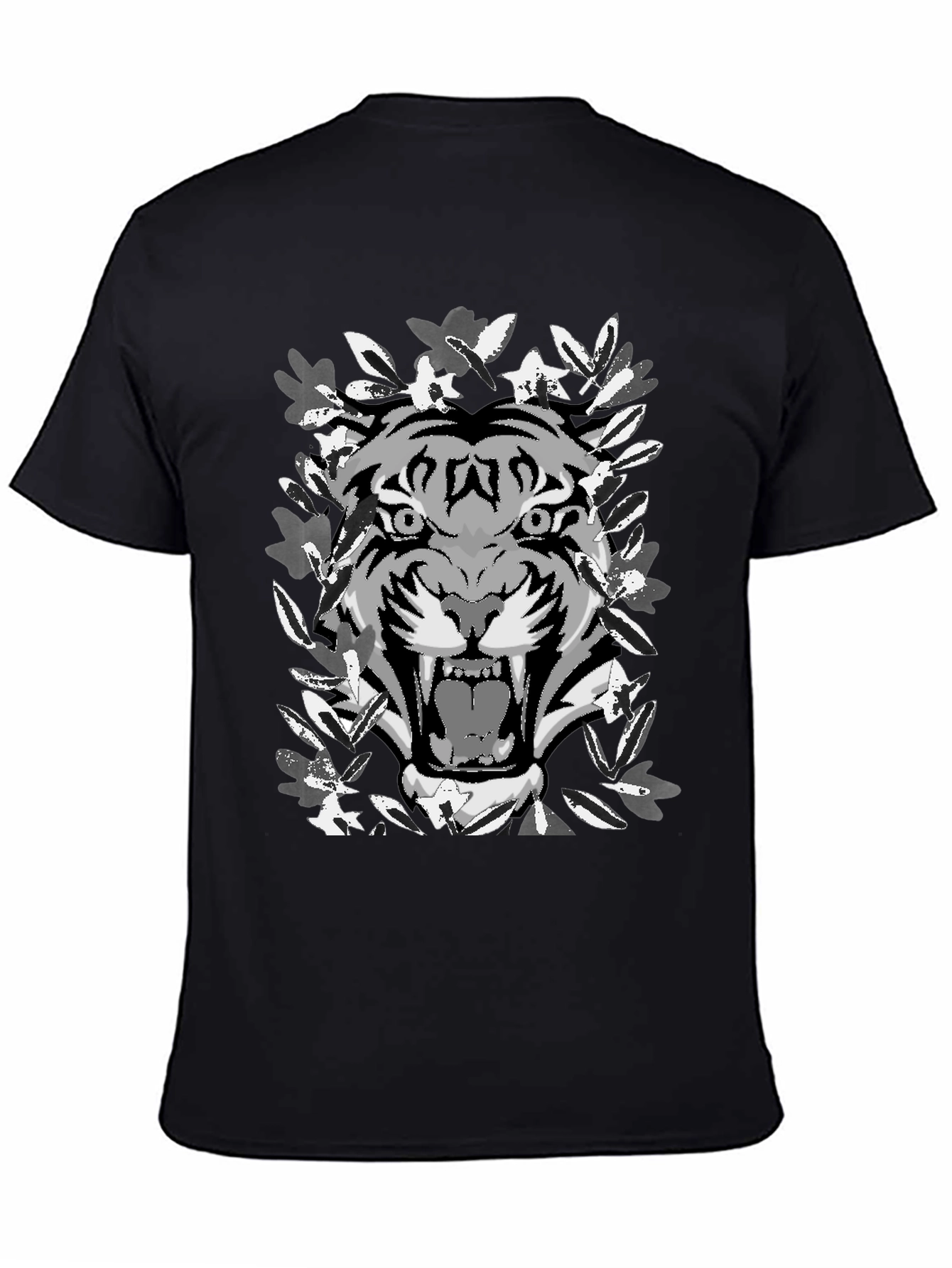 Black Tiger Graphic Black T-Shirt view 4