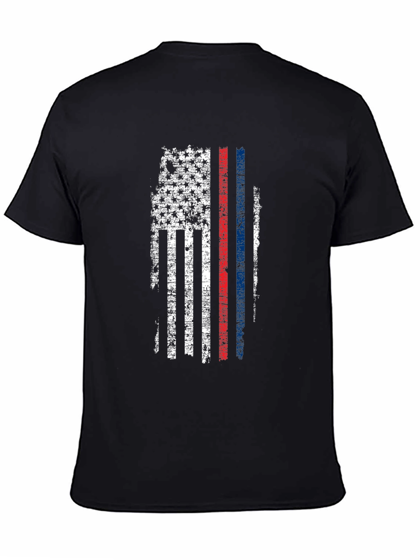 Distressed American Flag Thin Line T-Shirt - 4