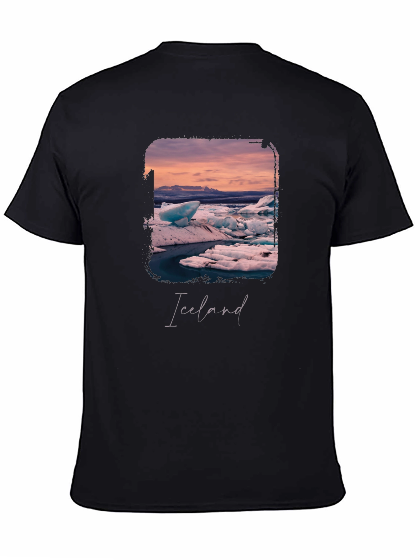 Black Iceland Glacier Graphic Black T-Shirt view 4