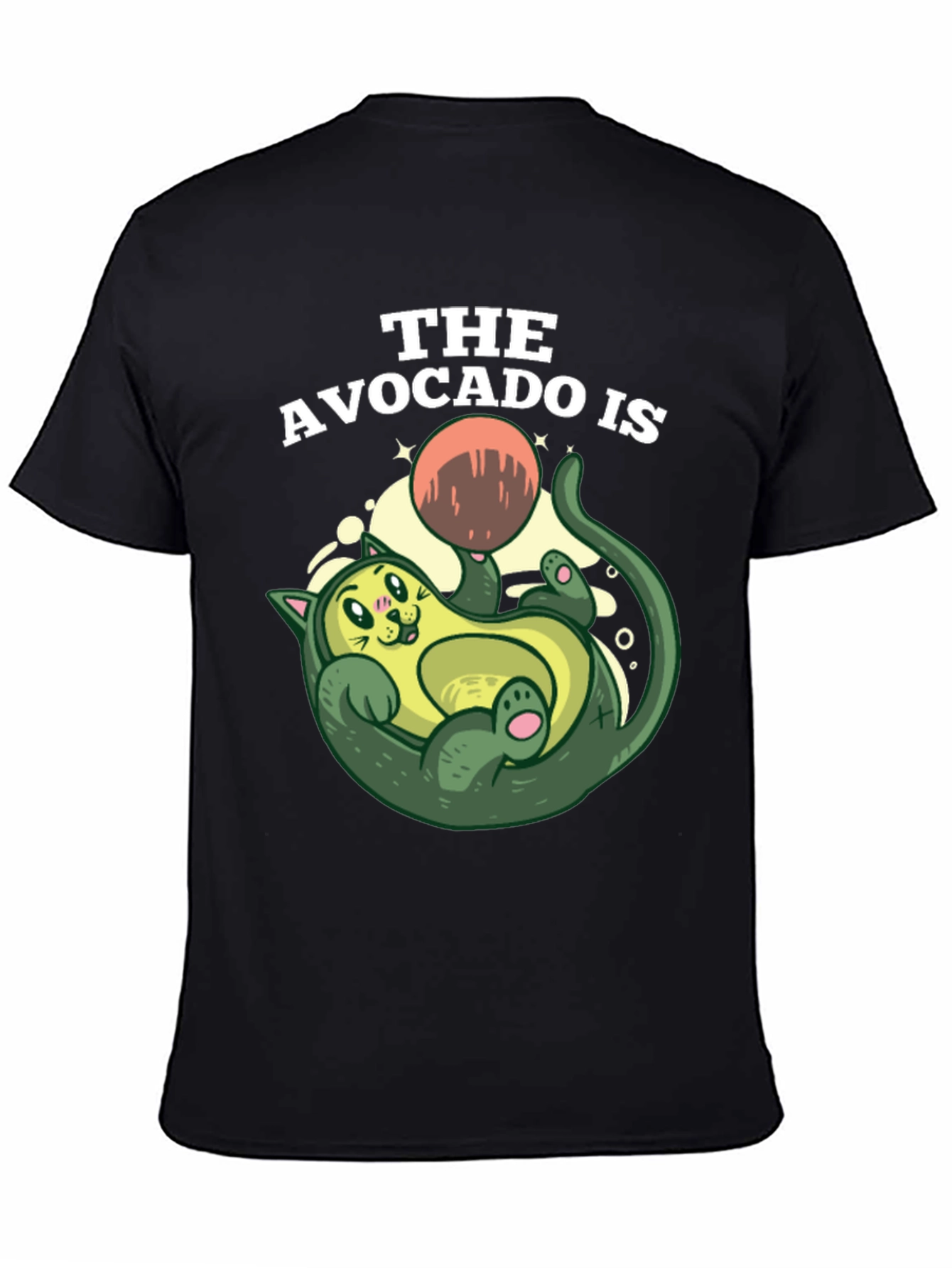 Black Avocado Cat Graphic Tee - Fun Novelty Shirt view 4