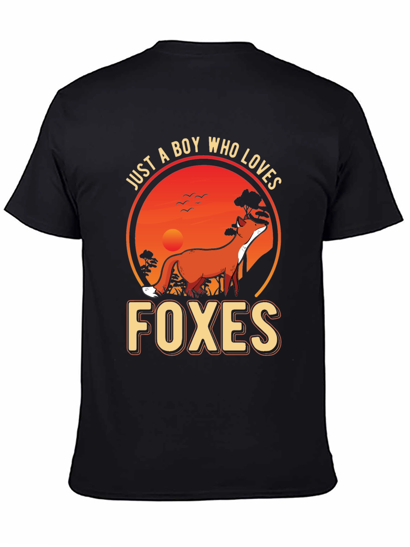Black Boy Who Loves Foxes Graphic Tee view 4