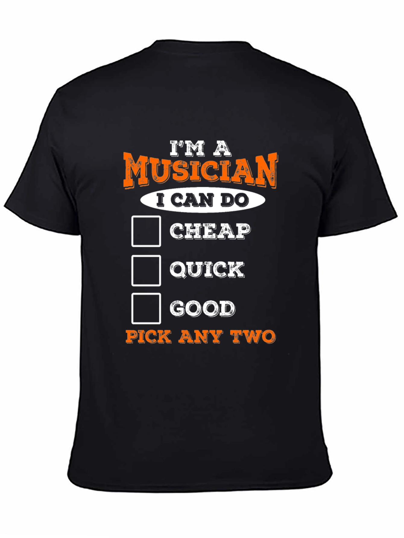 Black Musician Pick Two T-Shirt Funny Music Tee view 4