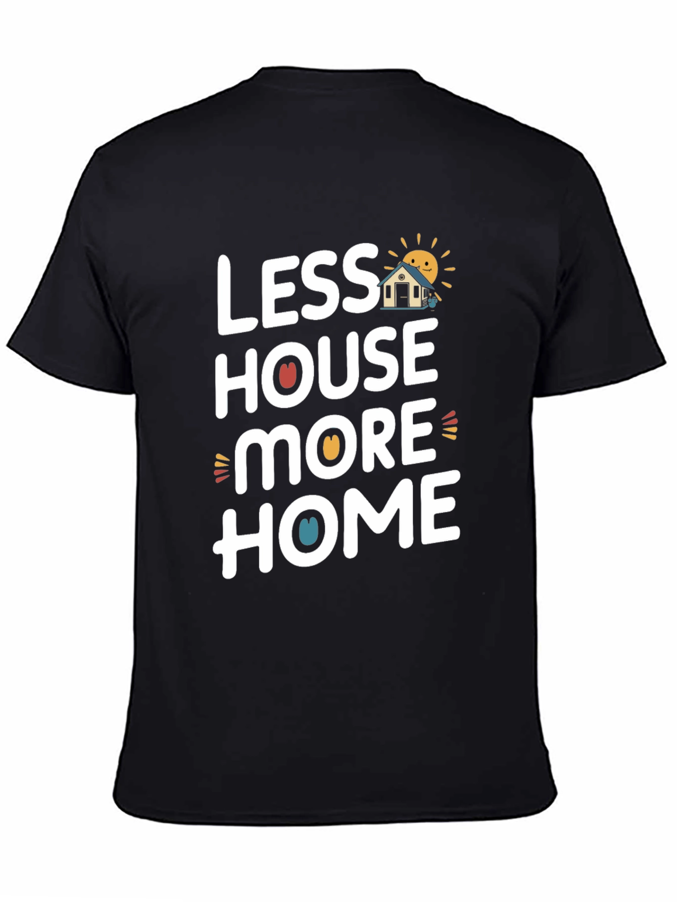 Black Less House More Home Graphic Tee - Black view 4