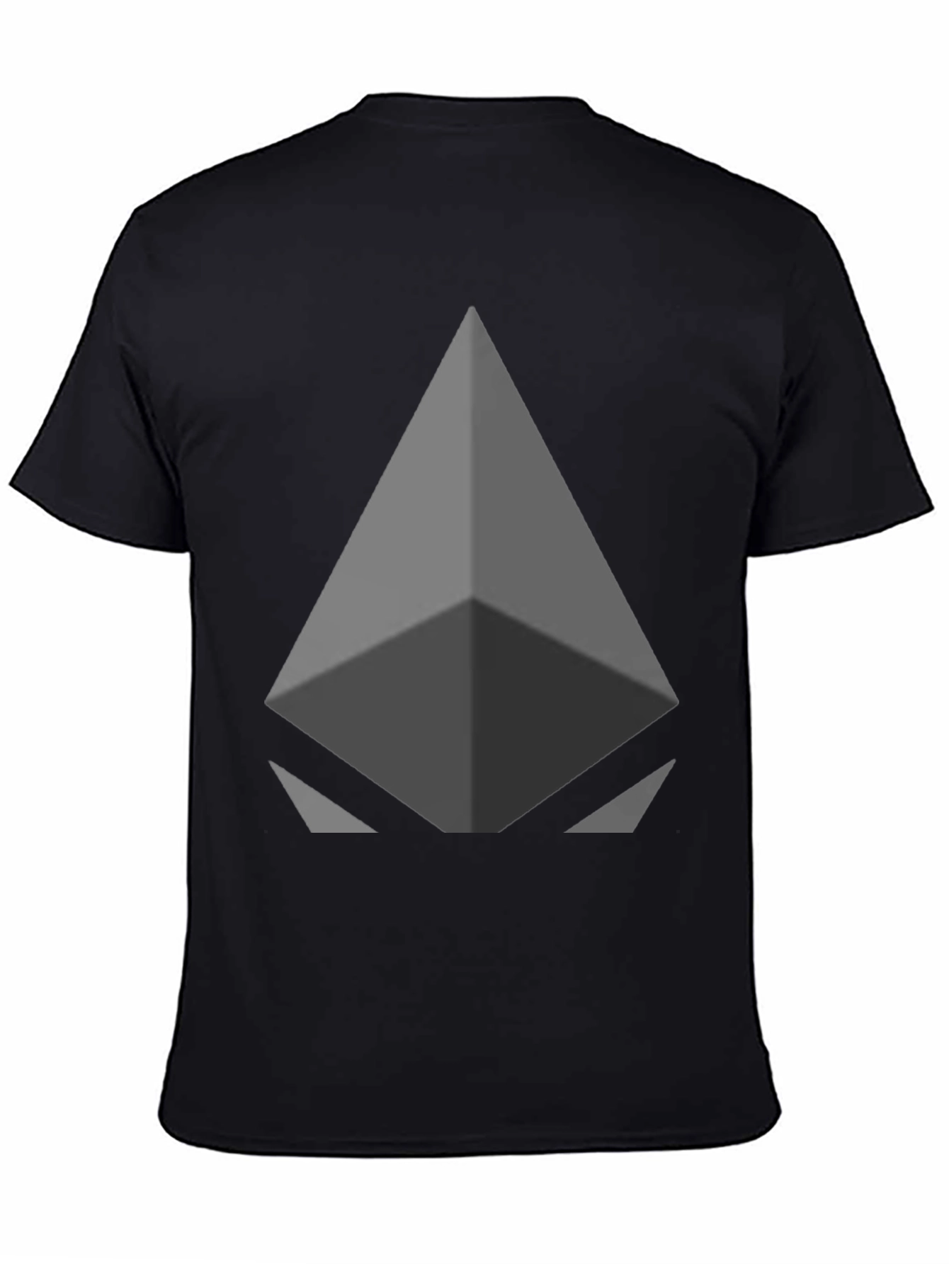 Black Geometric Graphic Print Crew Neck T-Shirt view 4