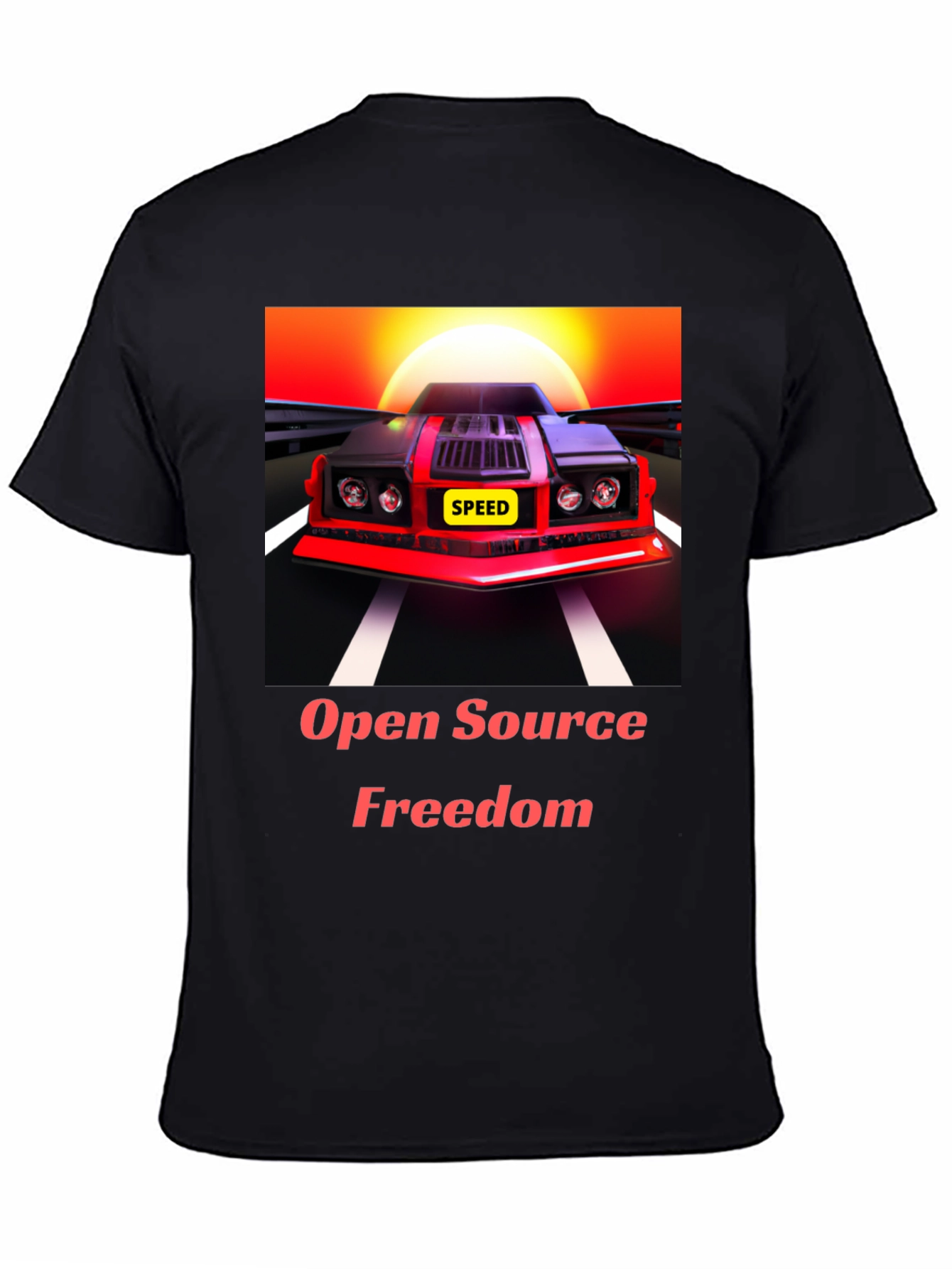 Black Open Source Freedom Graphic Tee view 4