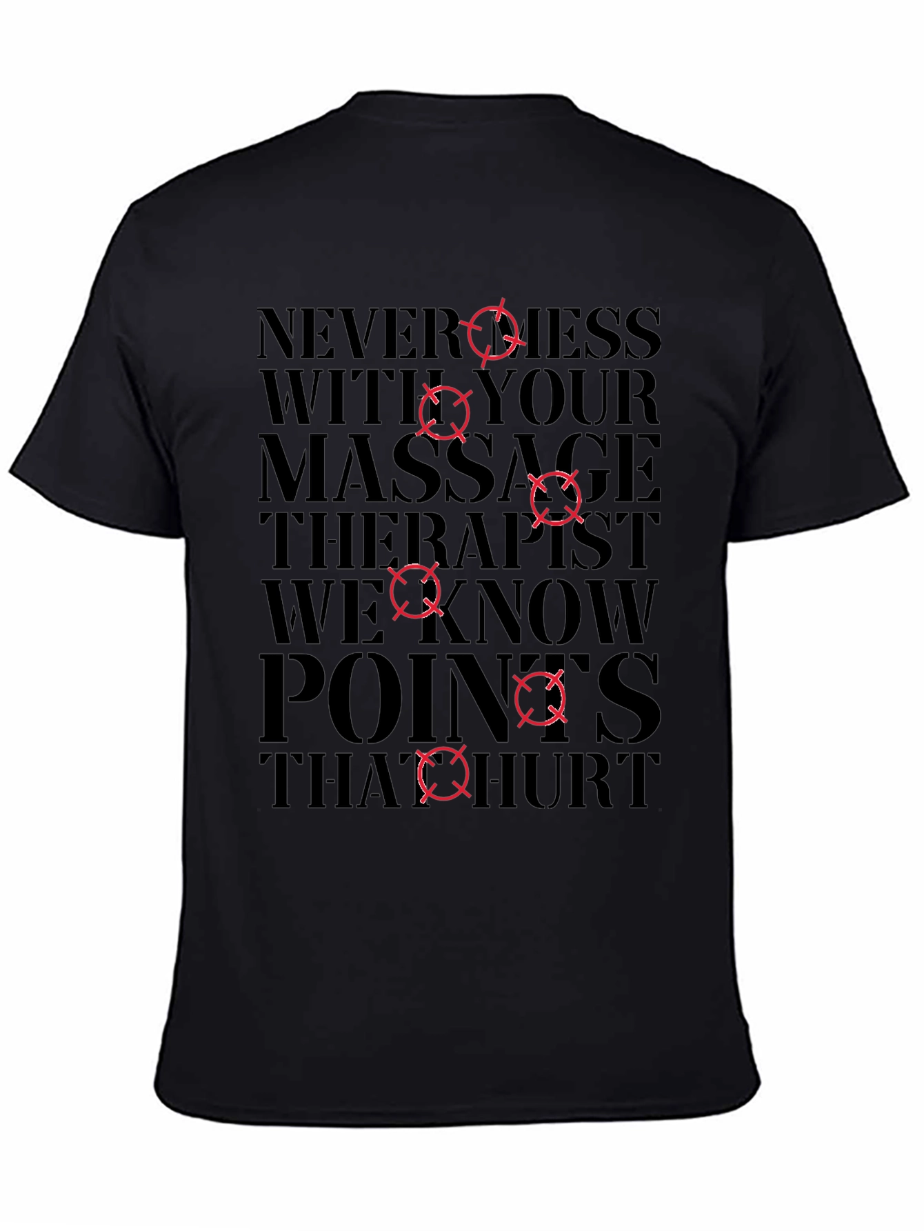 Black Massage Therapist Funny T-Shirt view 4