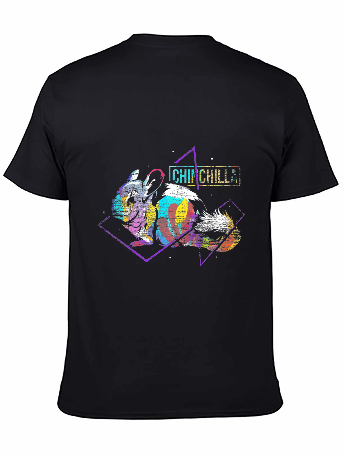 Black Retro Chinchilla Graphic Tee - Unique Design! view 4
