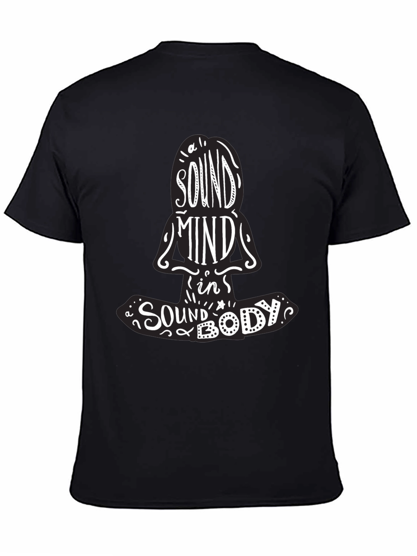 Black Sound Mind in a Sound Body Graphic Tee - Unisex Black T-Shirt view 4