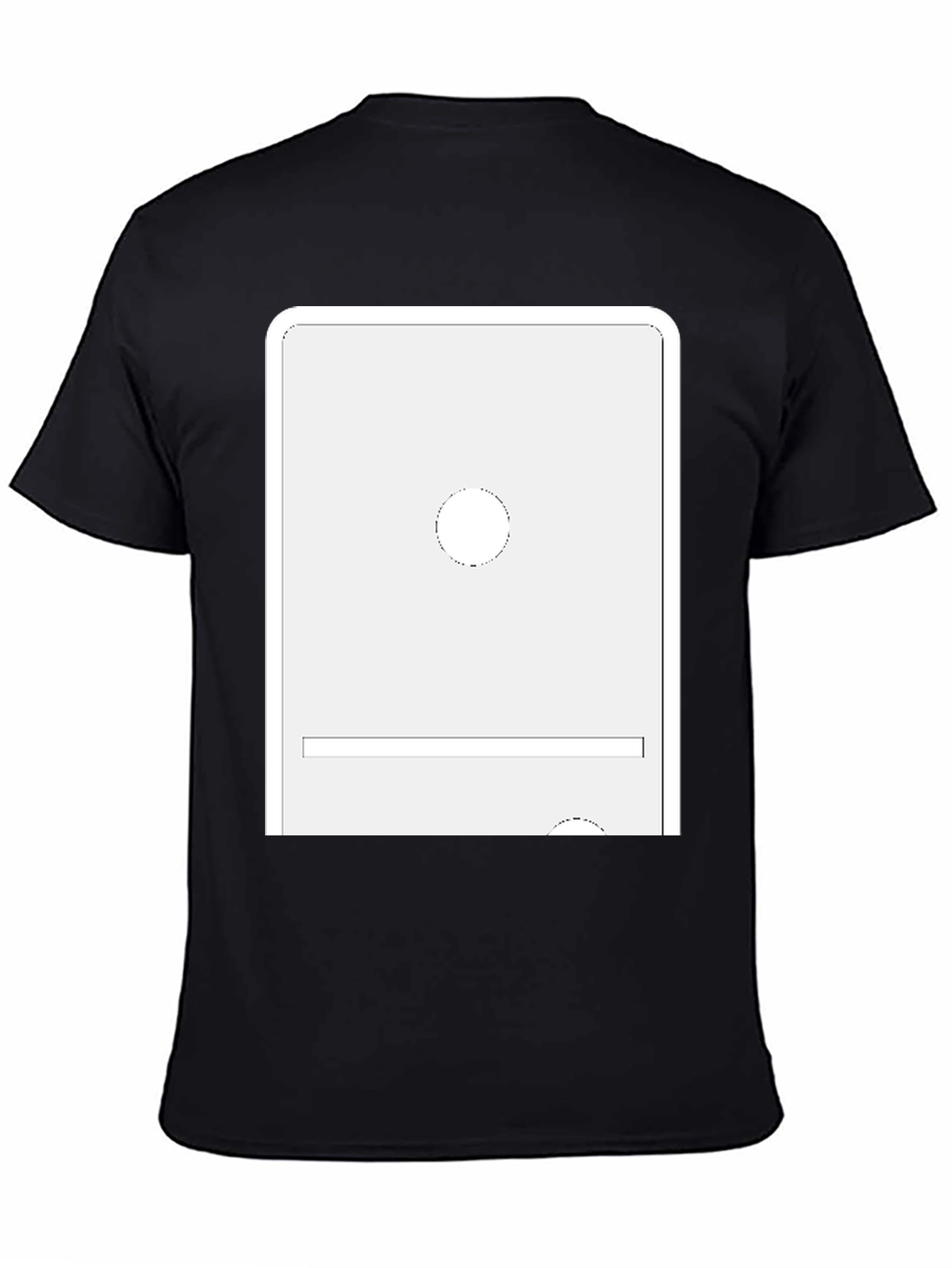 Black Minimalist Graphic Tee - Modern Black Cotton Blend Shirt view 4