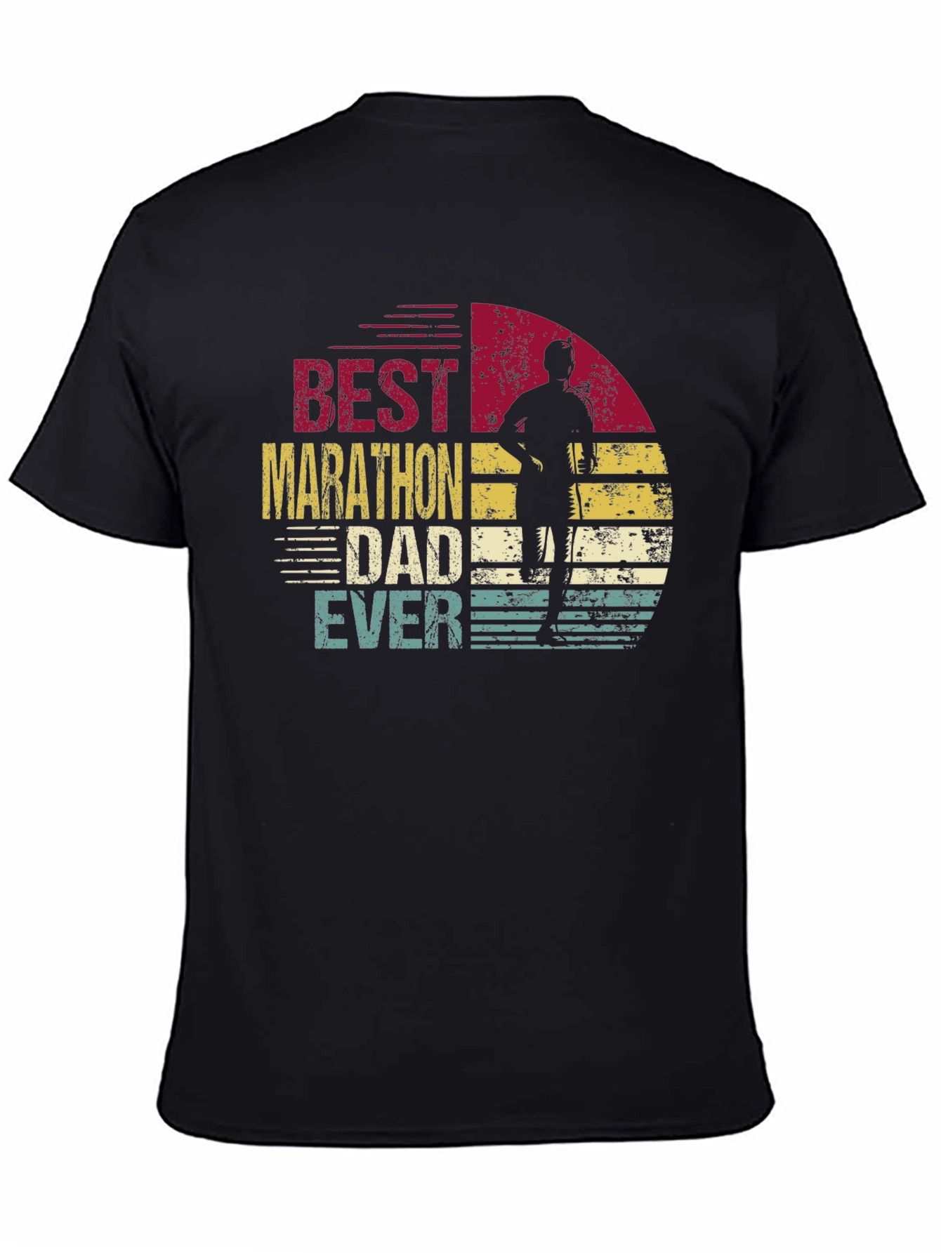 Black Best Marathon Dad Ever T-Shirt view 4