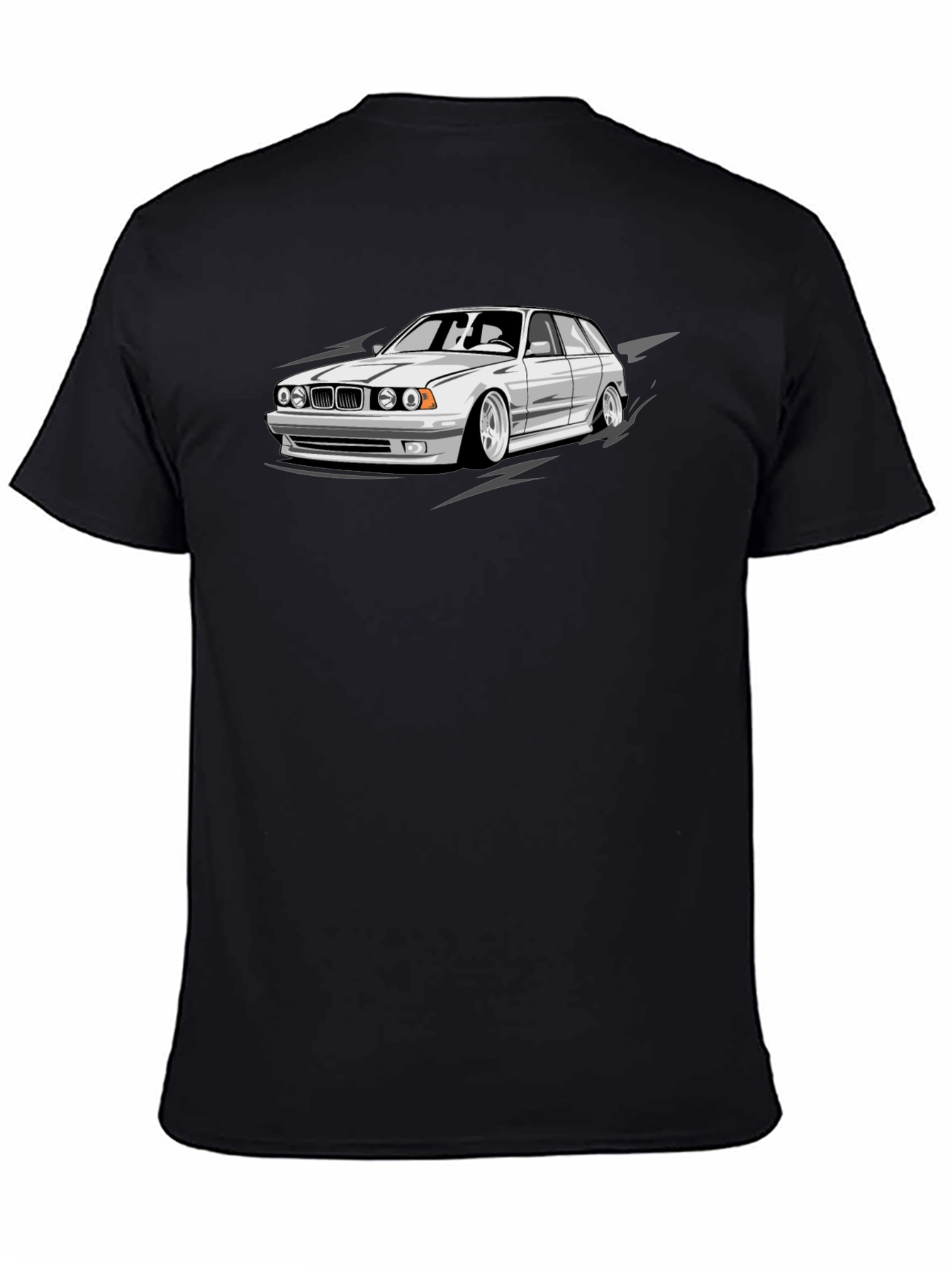 Black Cool Car Graphic Black T-Shirt view 4