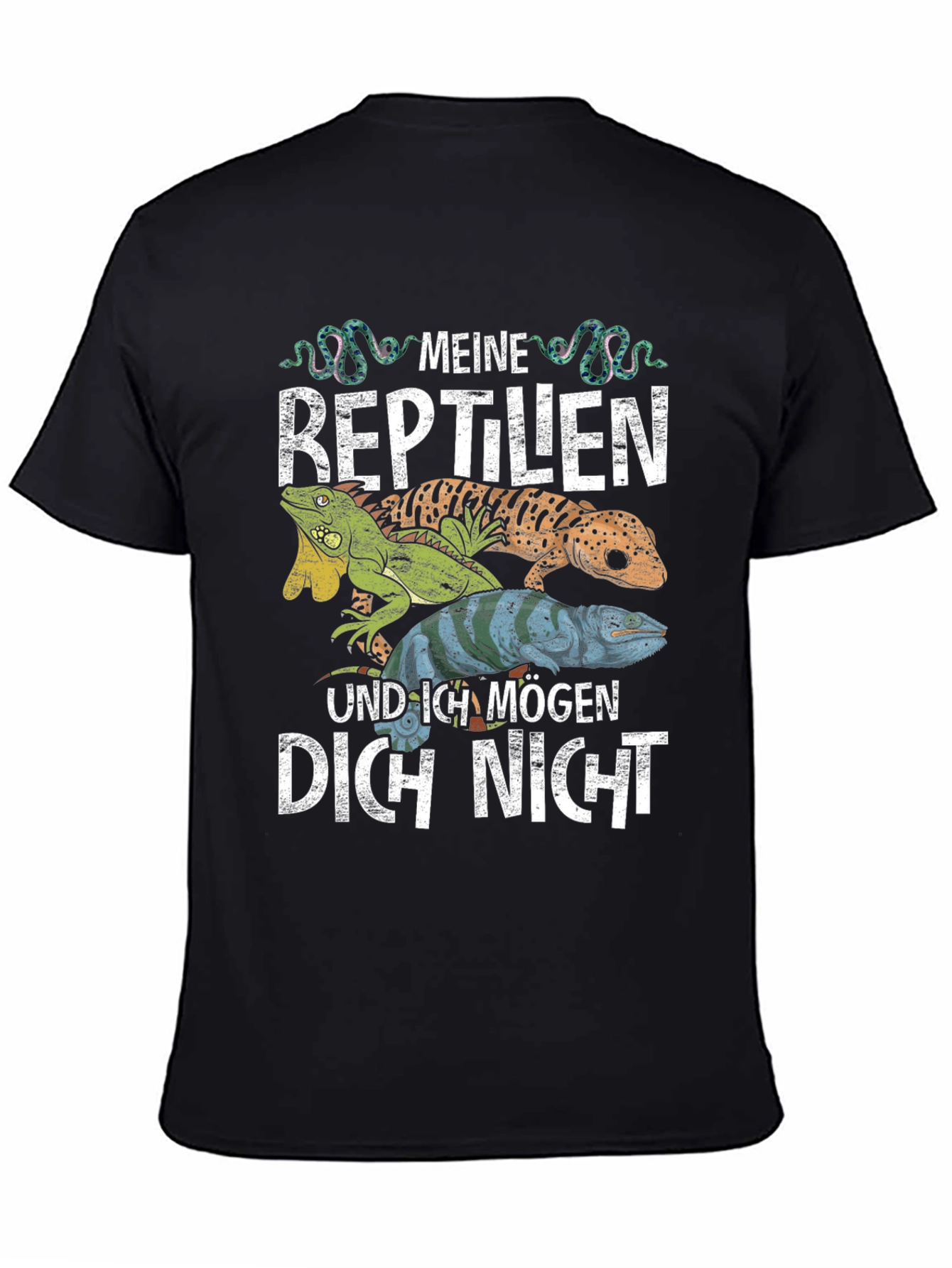Black Reptile Lover Graphic Tee - Meine Reptilien T-Shirt view 4