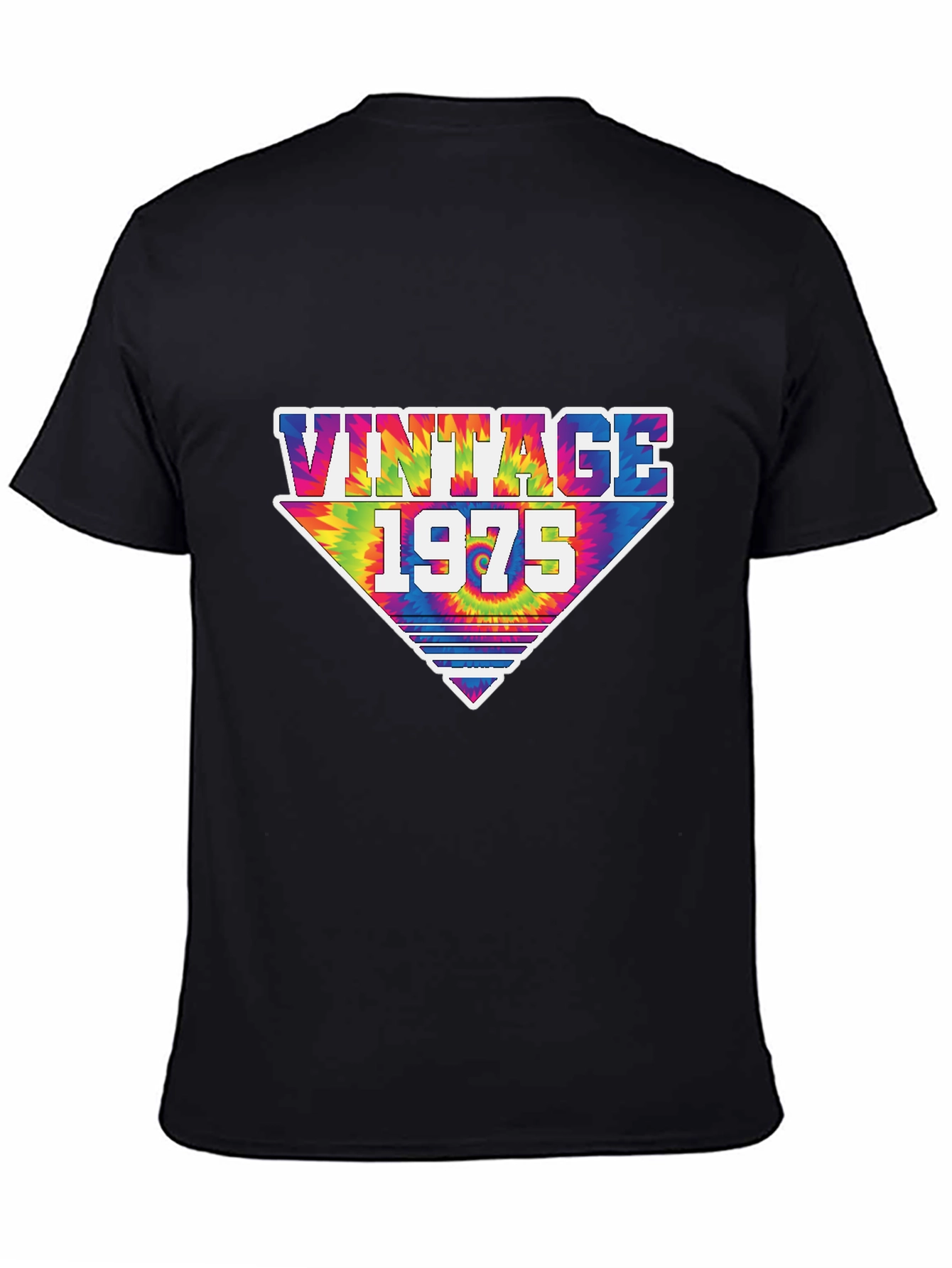 Black Vintage 1975 Tie Dye Graphic T-Shirt view 4