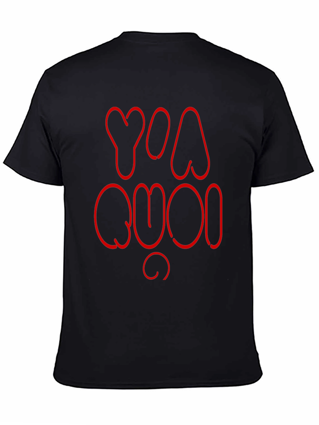 Black YA QUOI Graphic T-Shirt - Crew Neck Short Sleeve Top view 4