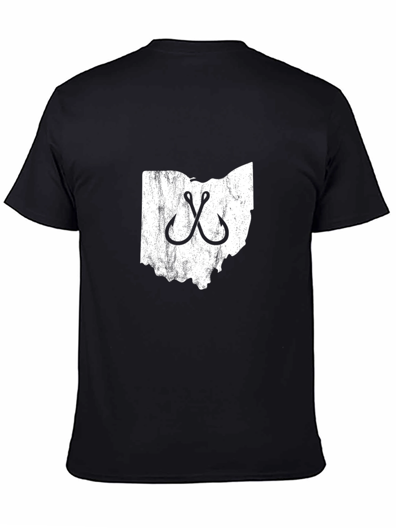 Black Ohio Fishing Hook T-Shirt - Black view 4