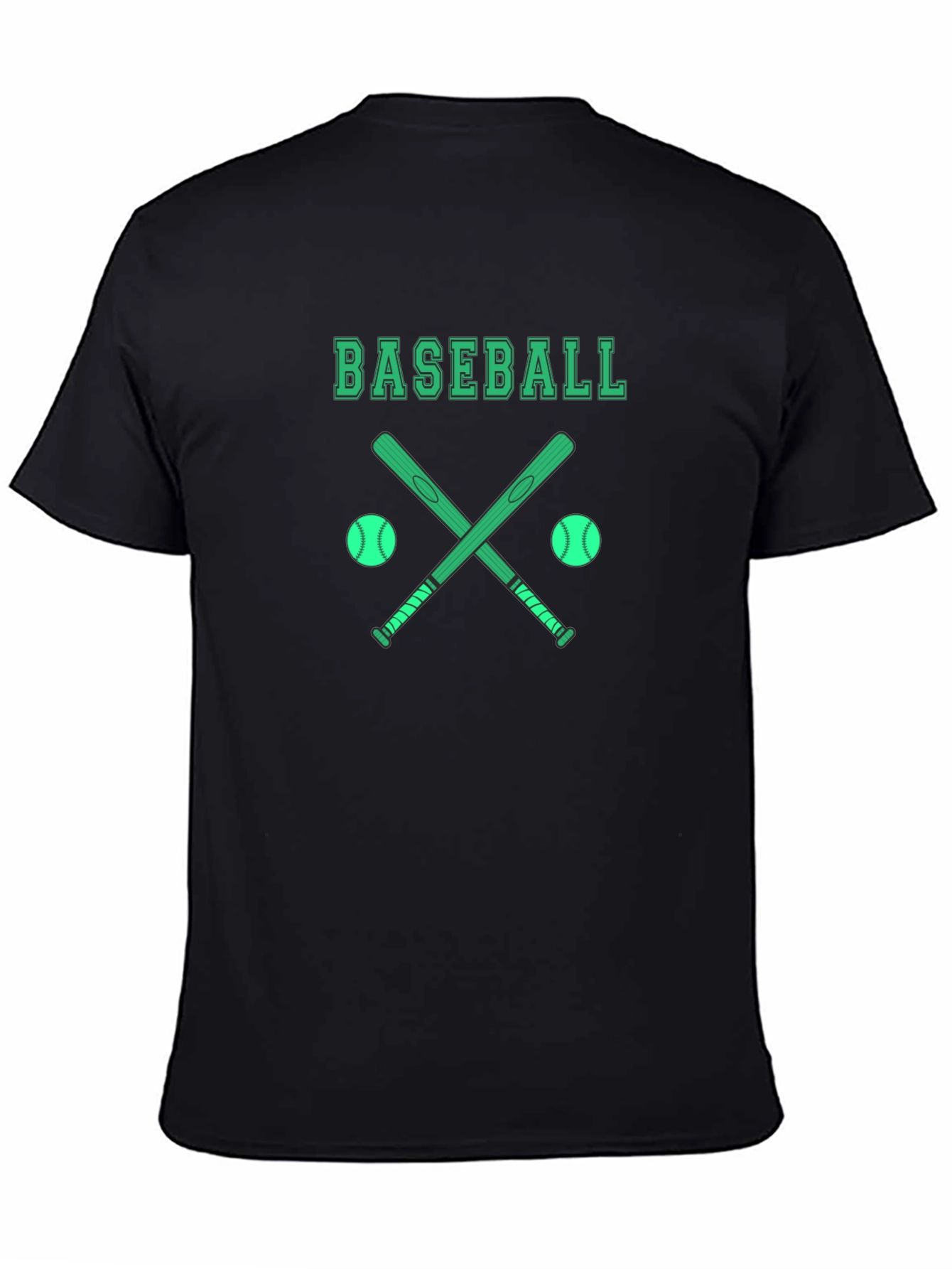 Baseball Graphic T-Shirt - Black Cotton Tee - 4