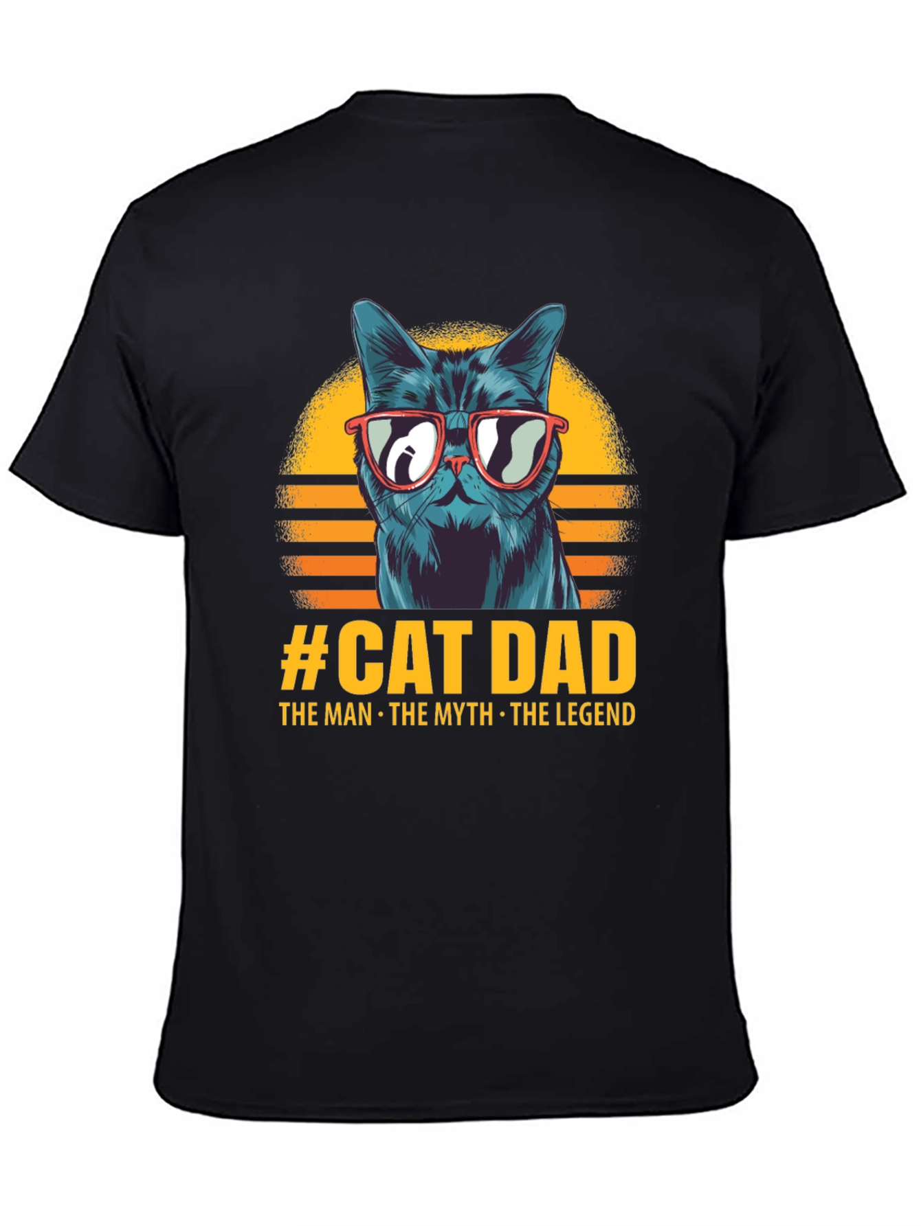 Black Cat Dad T-Shirt - The Man, The Myth, The Legend view 4