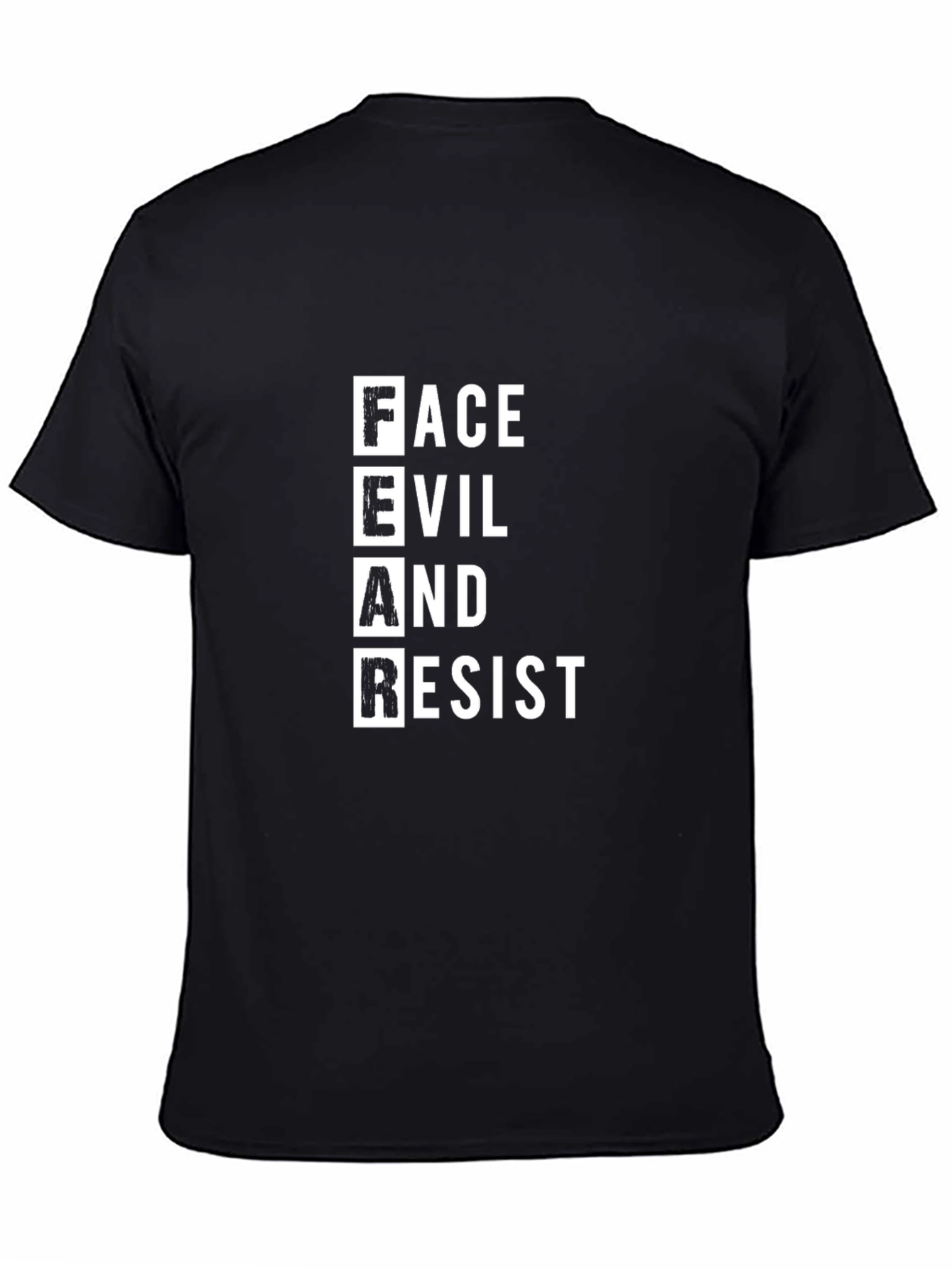 Black Face Evil And Resist Black Graphic T-Shirt view 4
