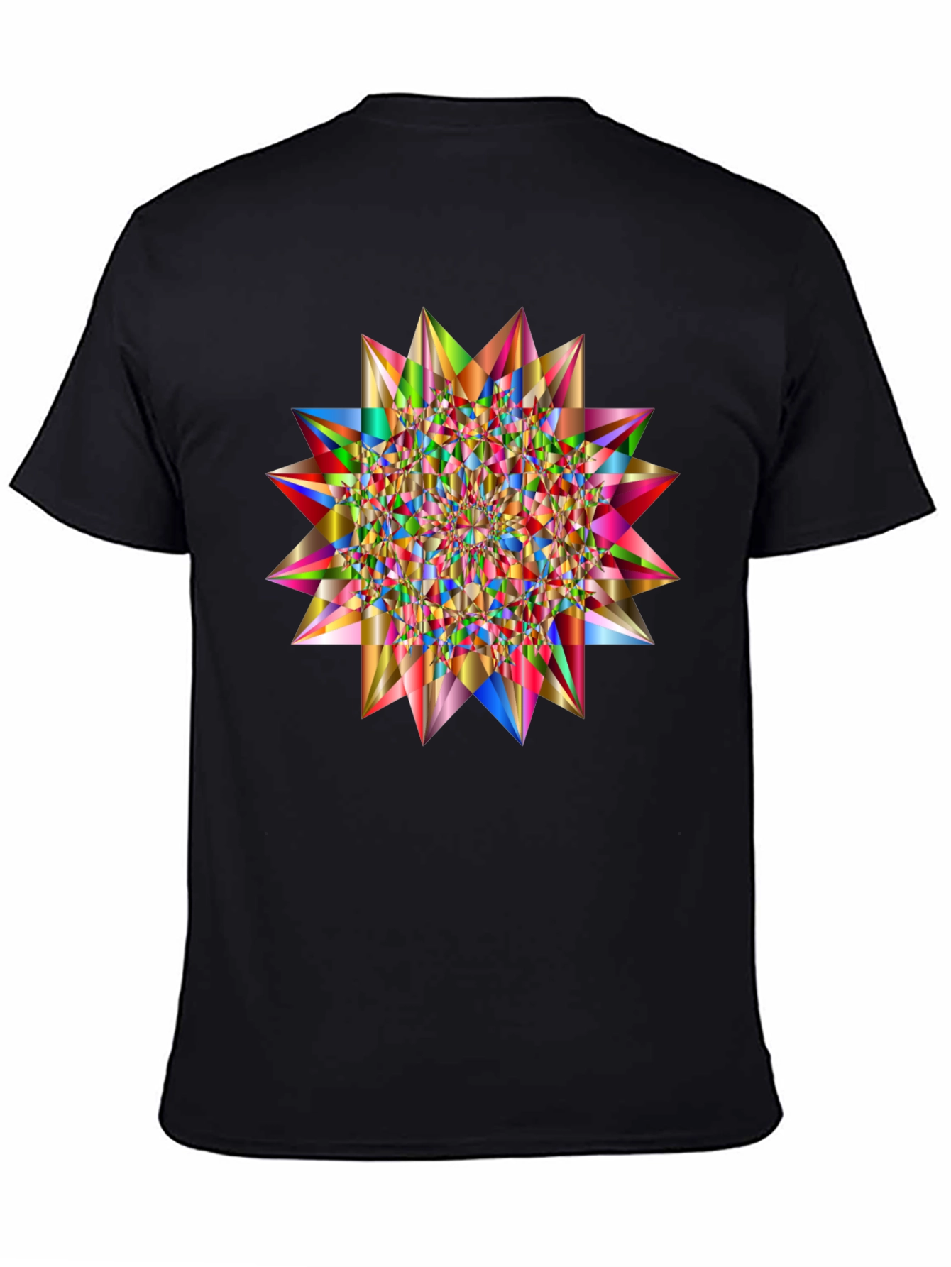 Black Geometric Starburst Tee view 4