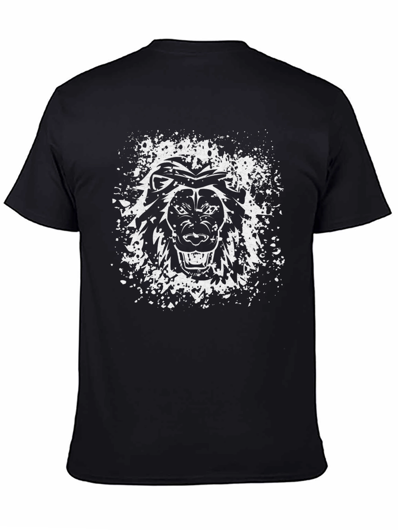 Black Lion Graphic Print T-Shirt - Bold Streetwear Style view 4