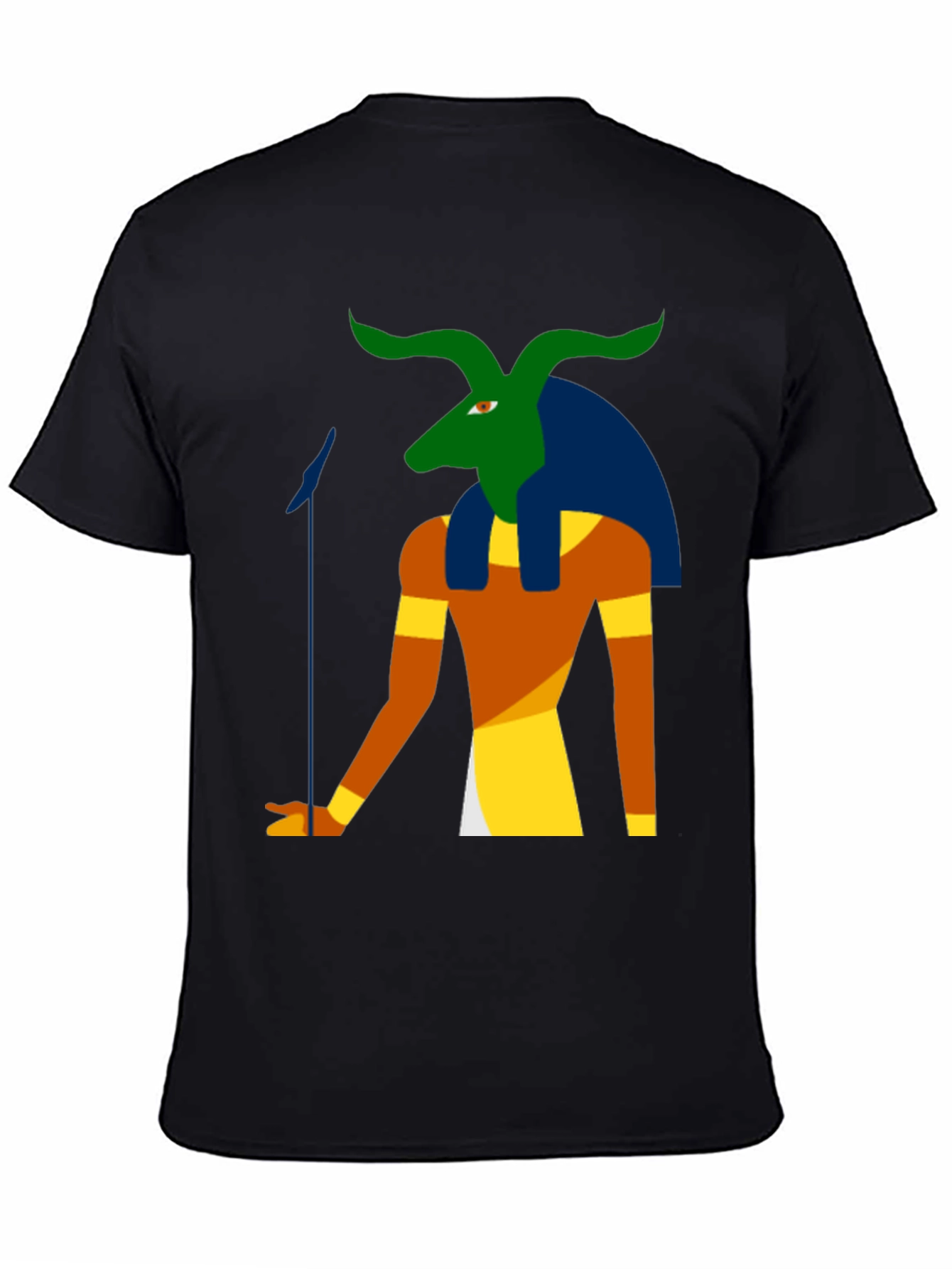 Black Egyptian Deity Graphic Tee - Black Cotton Shirt view 4