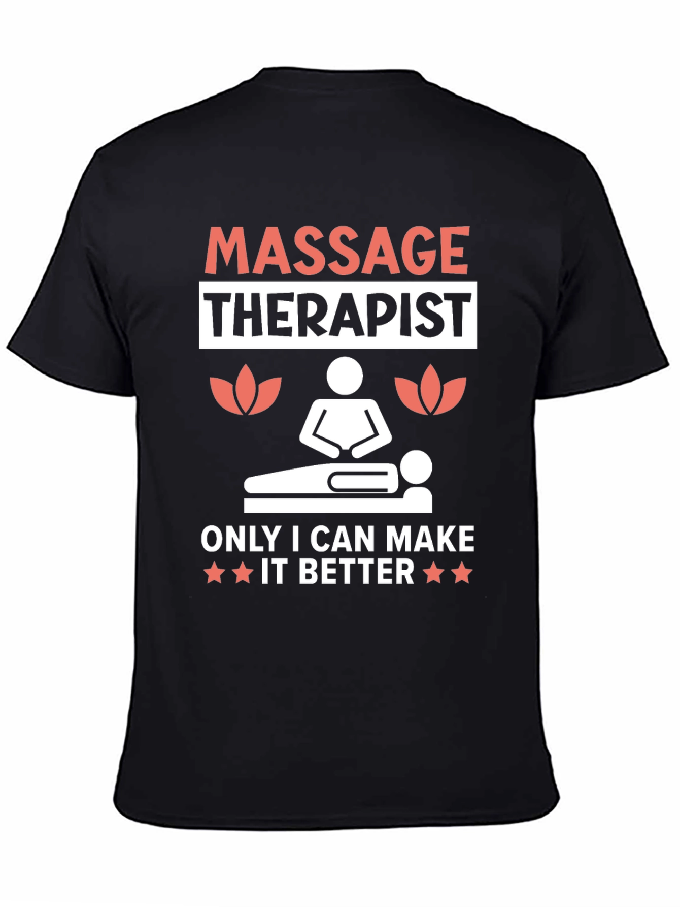 Black Massage Therapist Graphic T-Shirt view 4