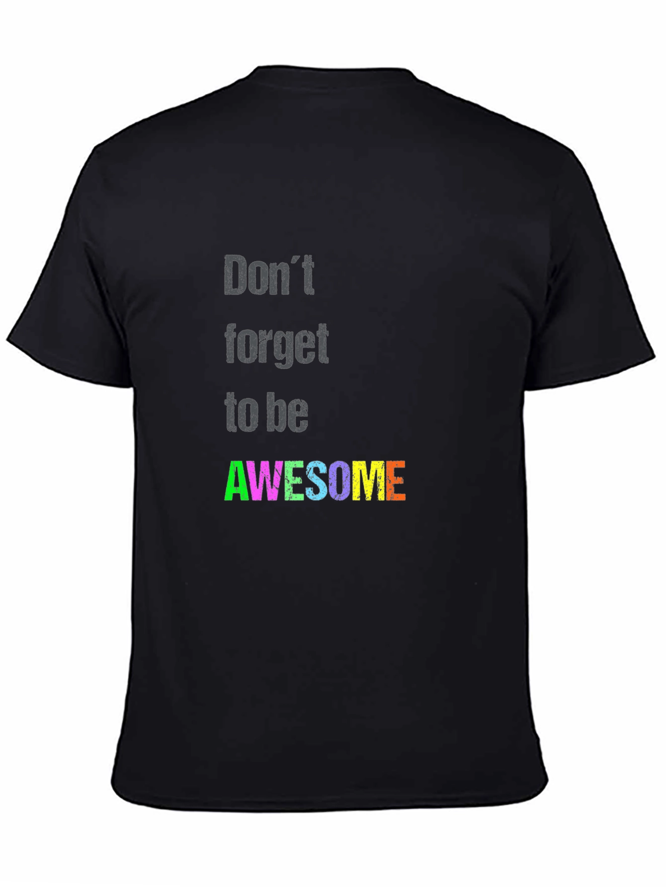 Black Awesome Graphic Tee - Black Short Sleeve T-Shirt view 4
