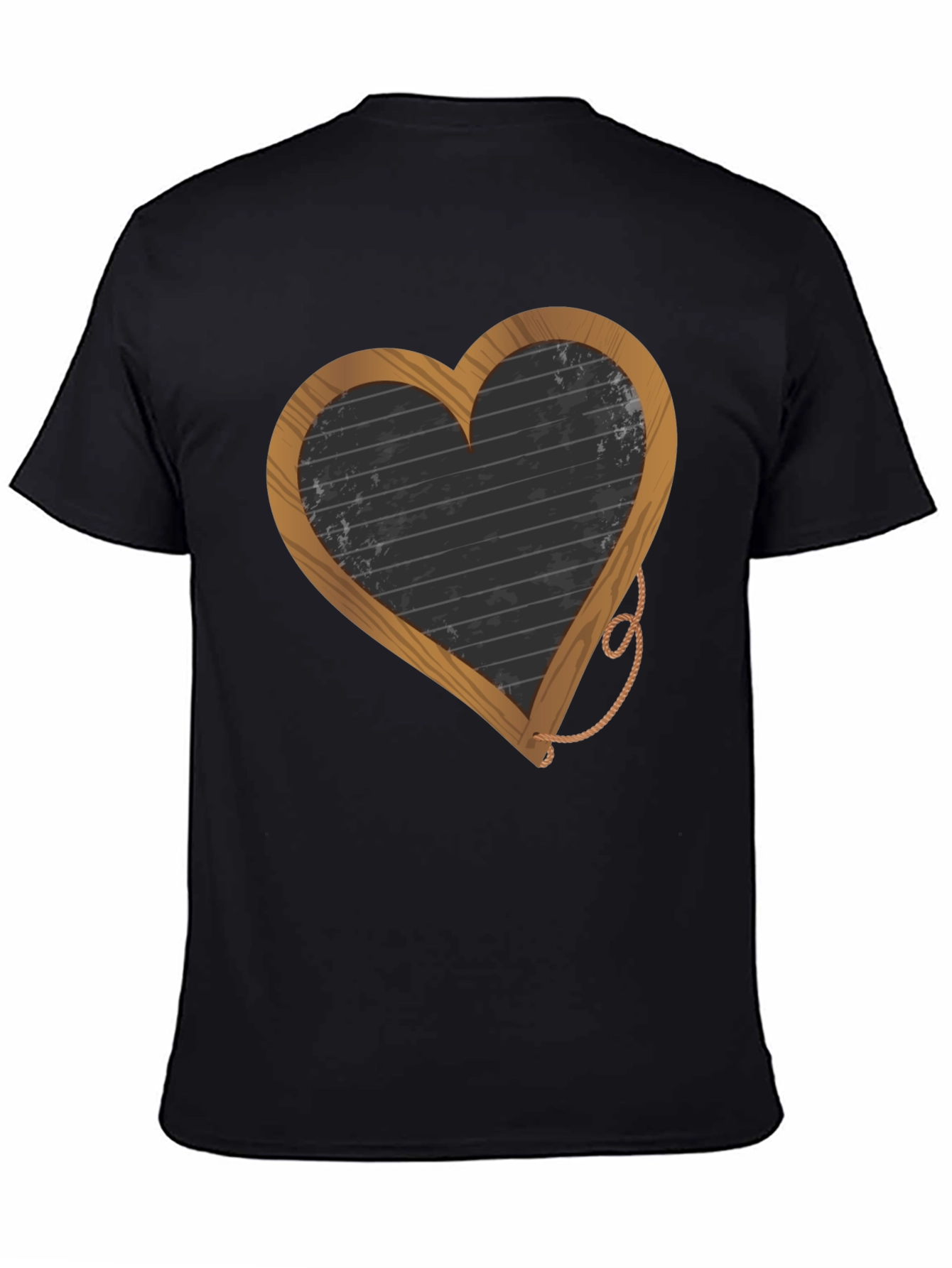 Black Heart-Shaped Blackboard Graphic T-Shirt view 4