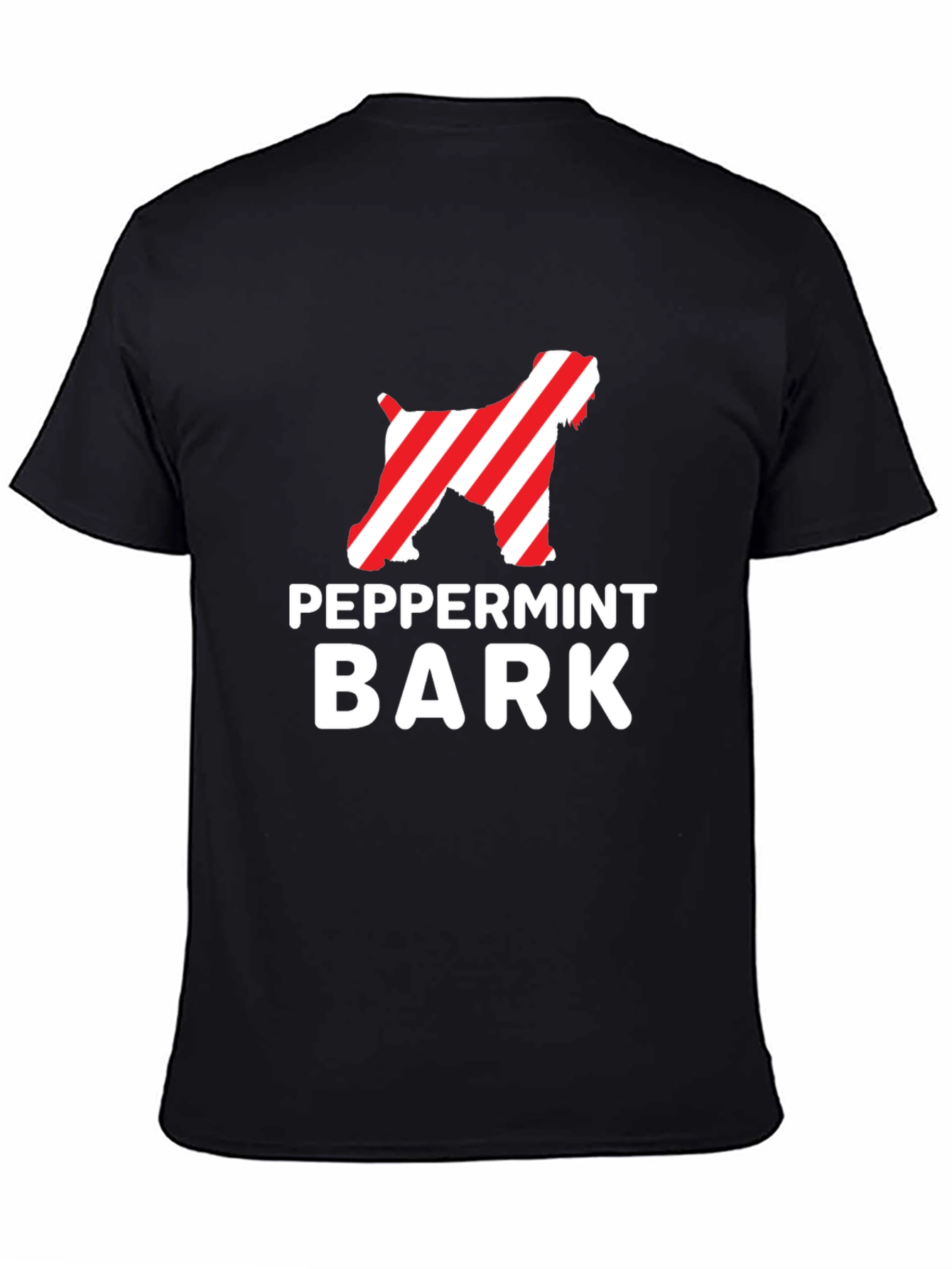 Black Peppermint Bark Dog T-Shirt - Festive Holiday Apparel view 4