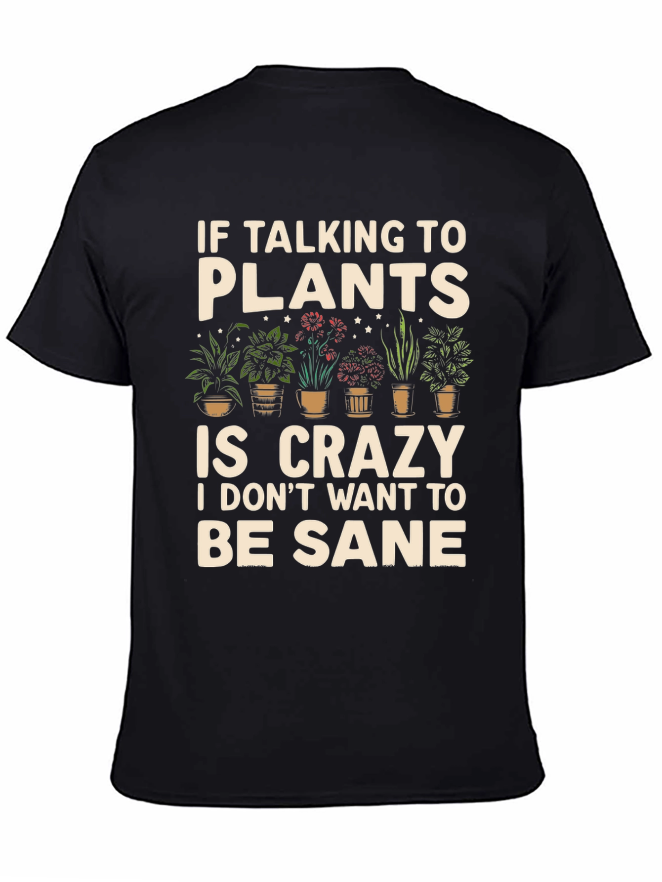 Black Plant Lover Graphic T-Shirt - Crazy About Plants! view 4