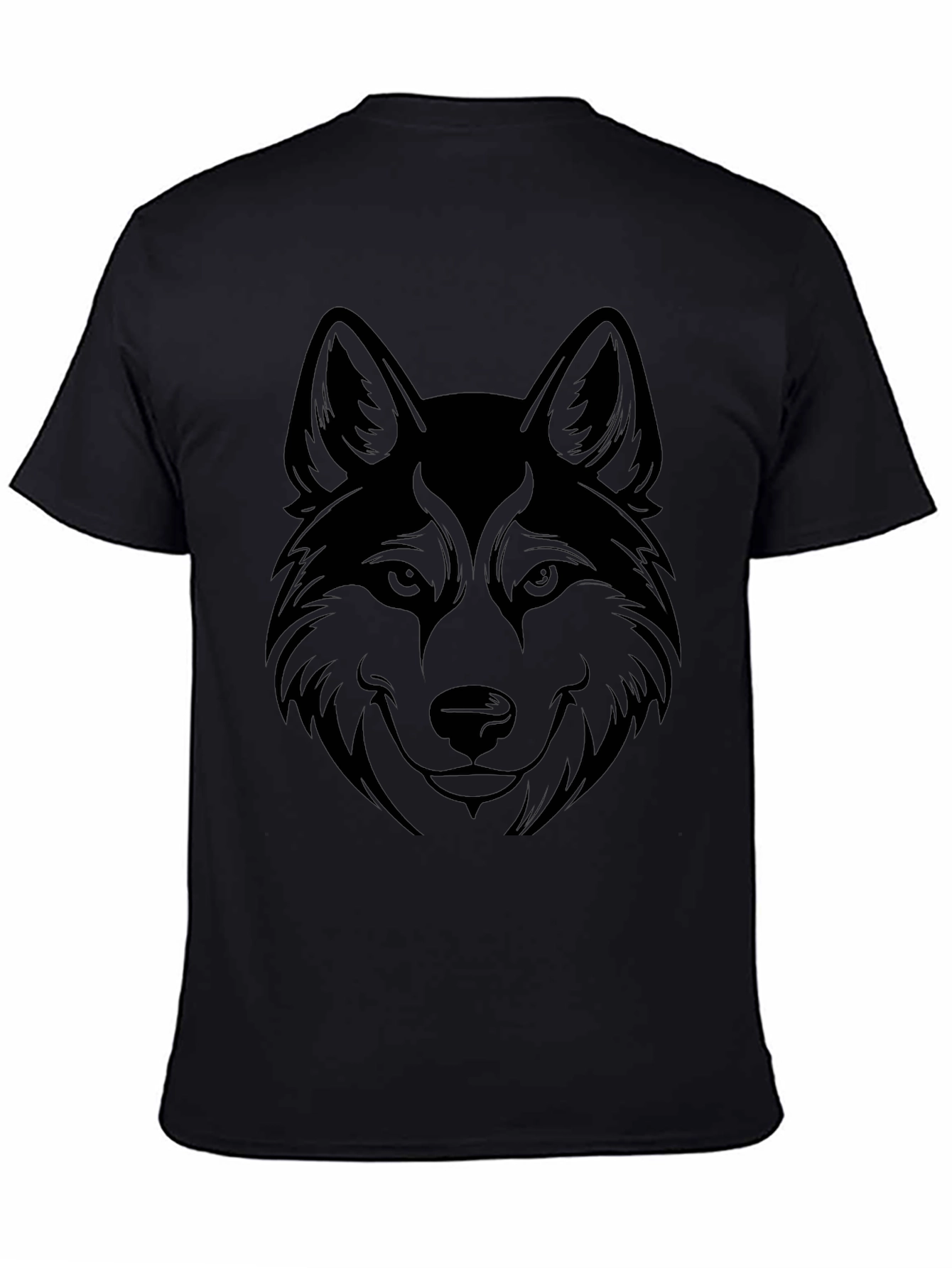 Black Black Wolf Graphic Tee - Men's Casual T-Shirt view 4