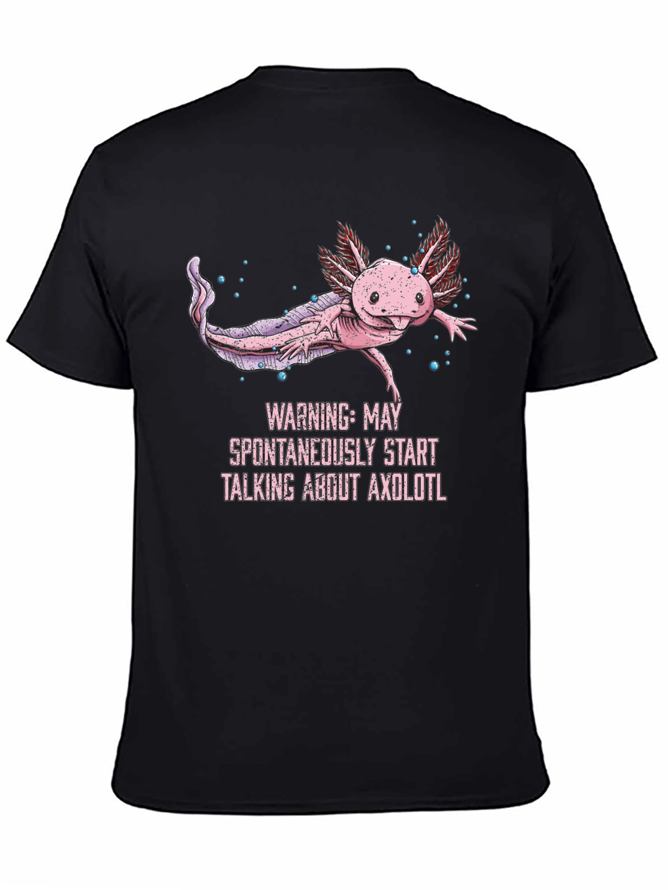 Black Axolotl T-Shirt - Funny Aquatic Pet Lover Tee view 4