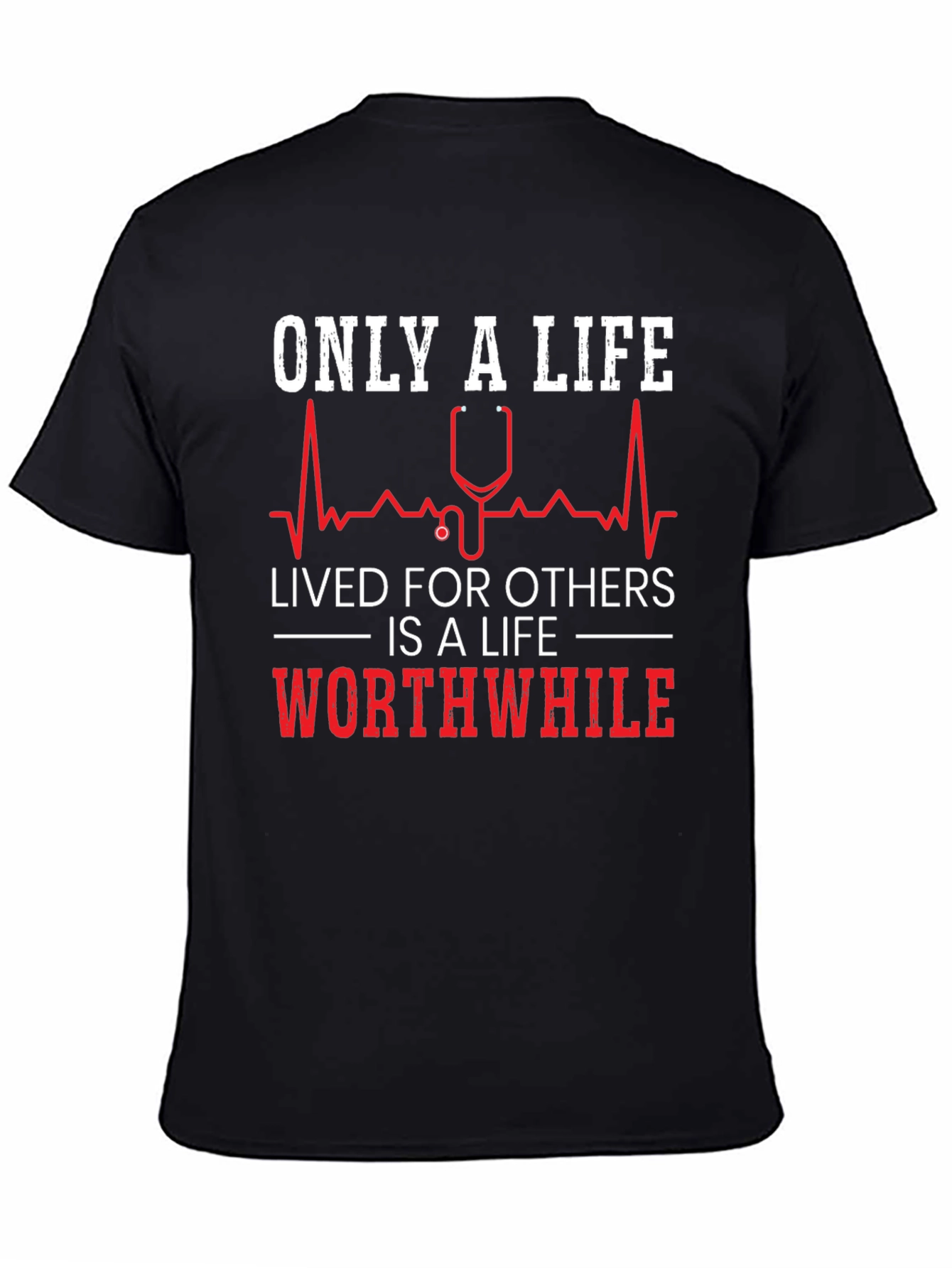 Black Only a Life Lived for Others Graphic Tee view 4