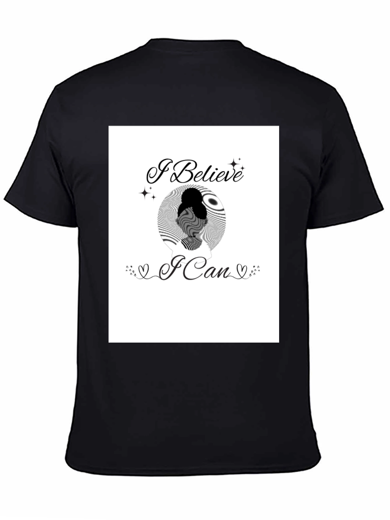 Black Believe in Yourself Graphic Tee - Black view 4