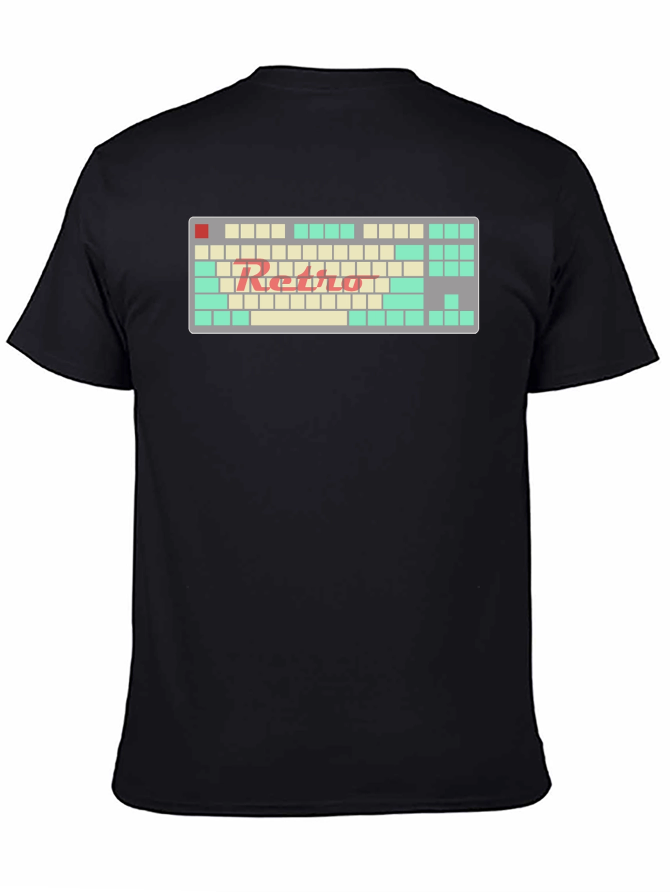 Black Retro Keyboard T-Shirt - Gamer Style view 4