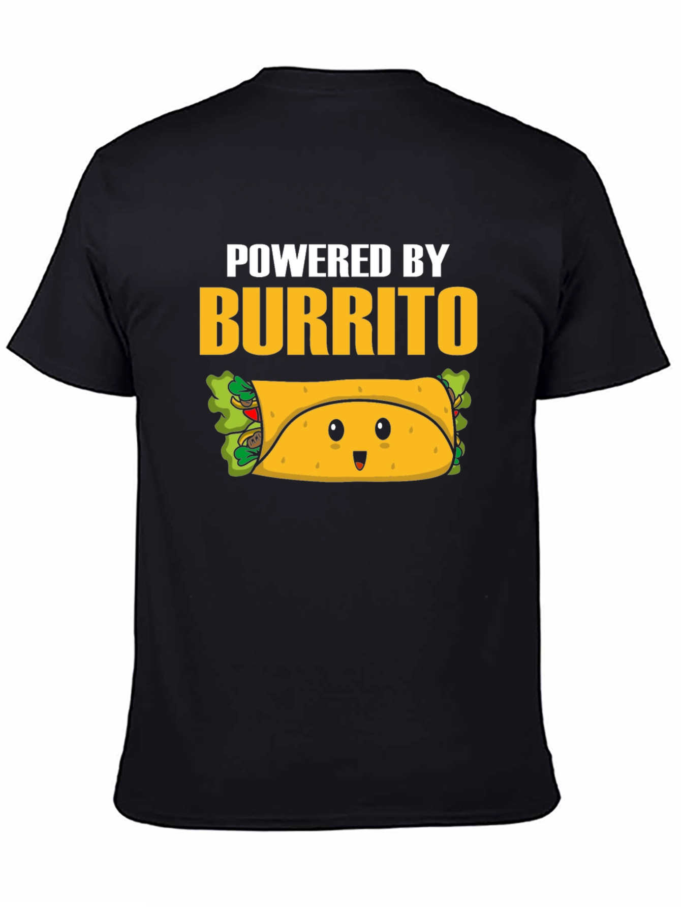 Black Powered by Burrito Graphic Tee view 4