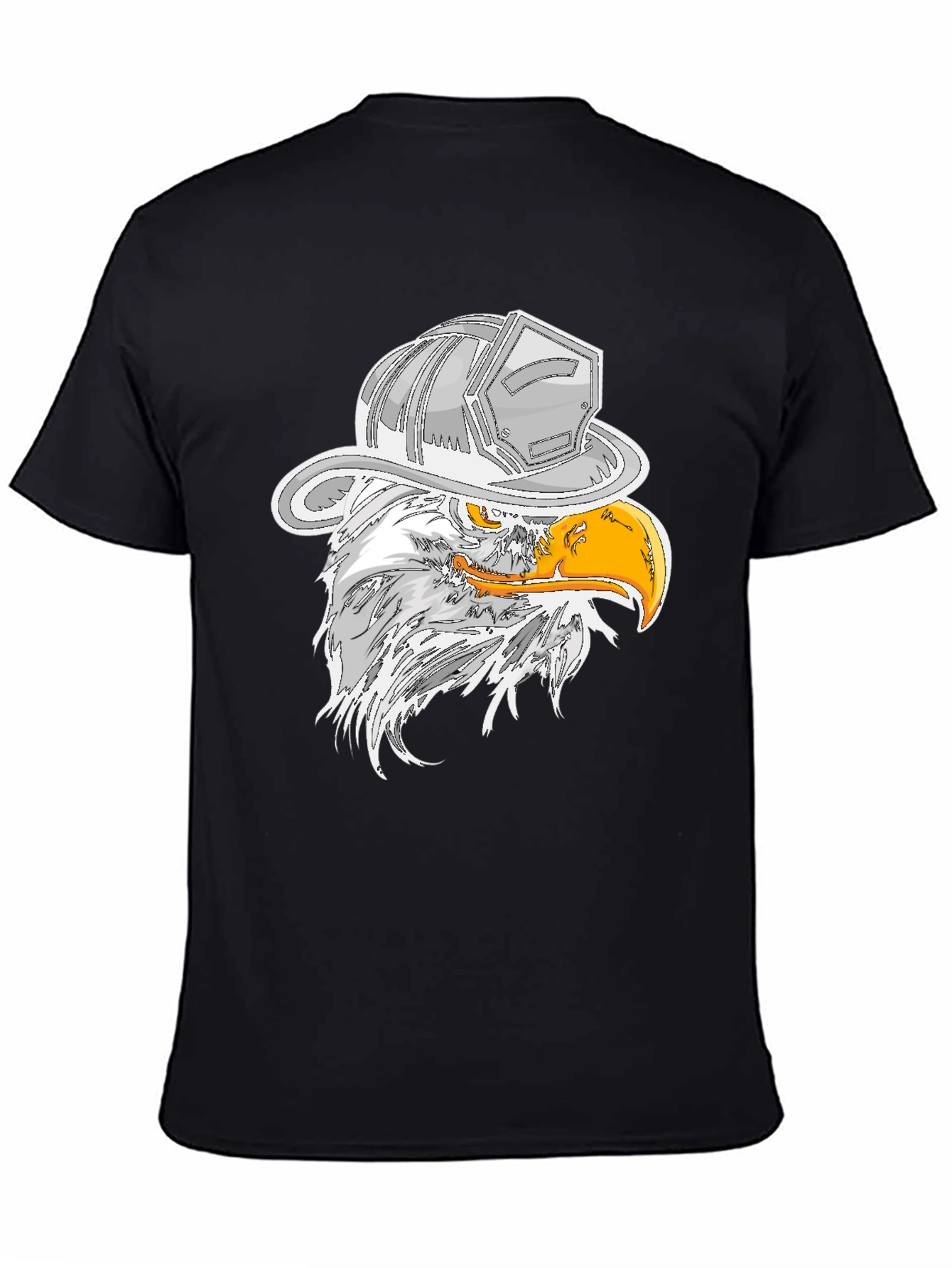 Black Eagle Firefighter Helmet Graphic T-Shirt view 4